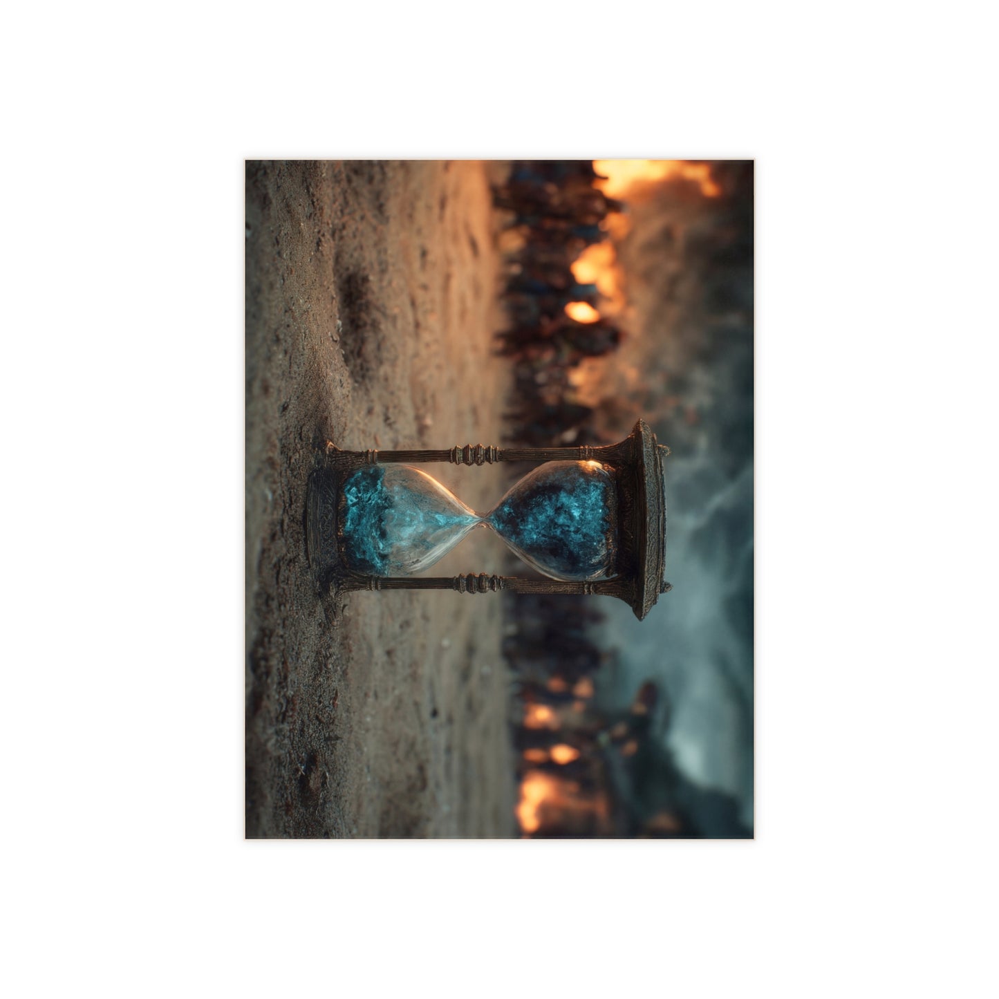 Hourglass of Twilight Ceramic Photo Tile – Sands of Decisive Fate