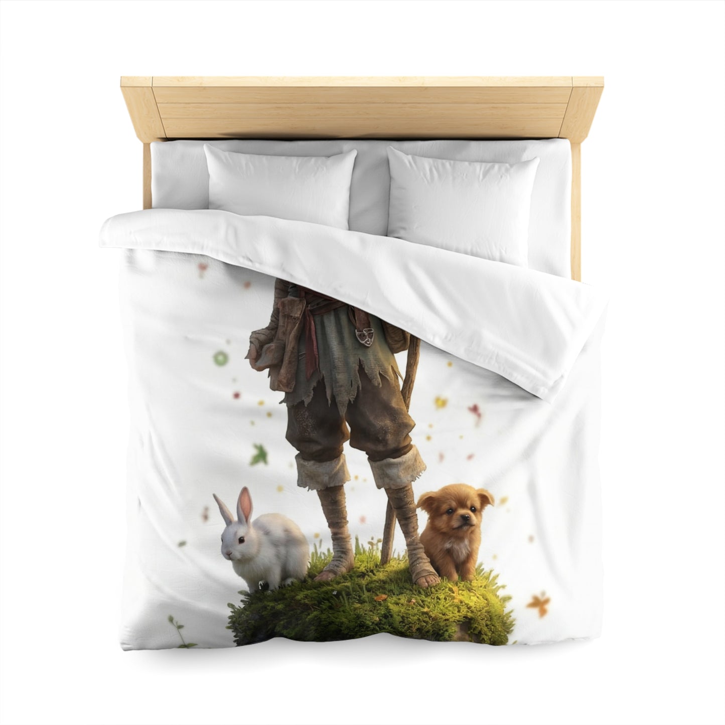 Forest Sentinel Microfiber Duvet Cover – Luminescent Deerhorn Guardian Dreamscape