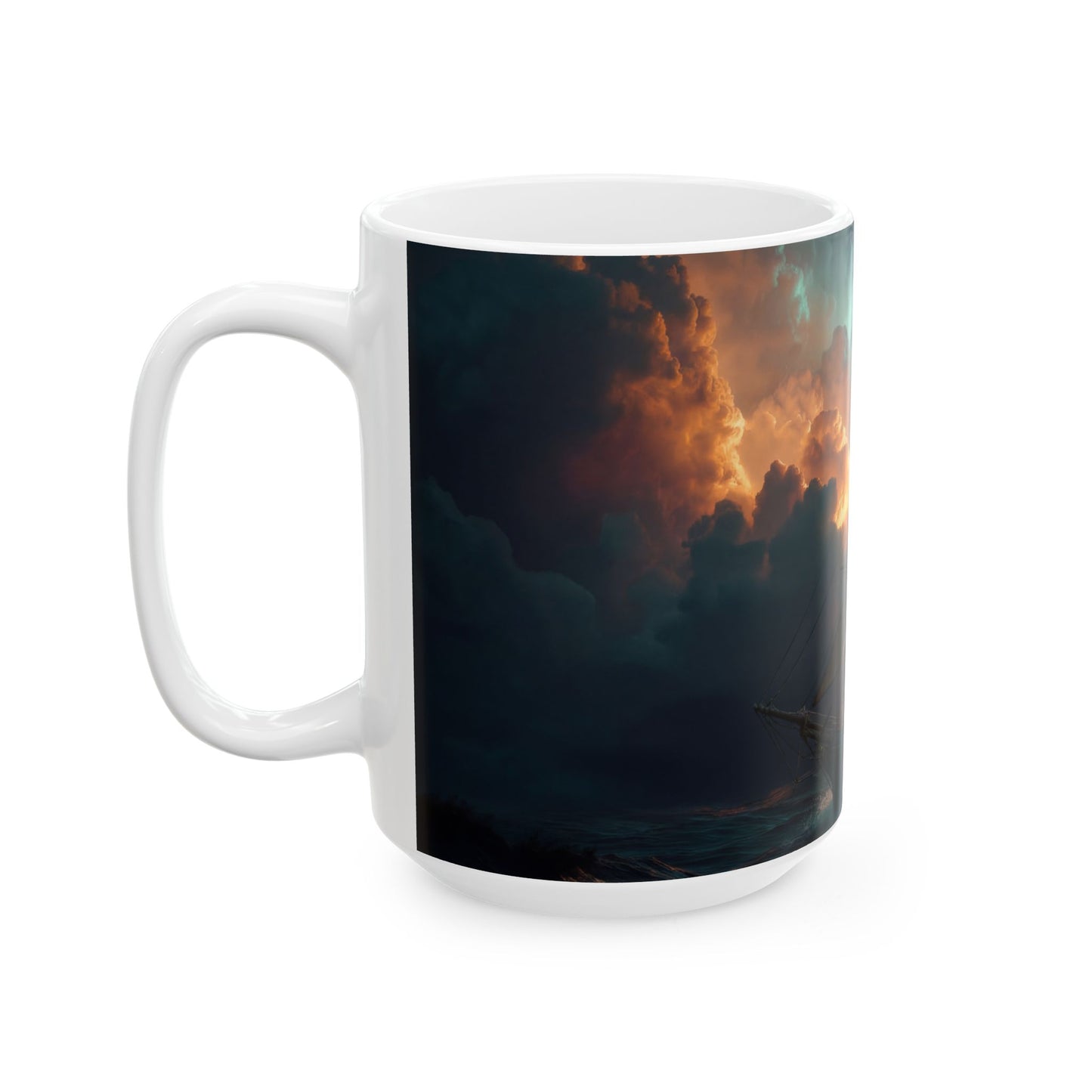 Starlit Galleon Ceramic Mug – Midnight Voyage Through Celestial Skies