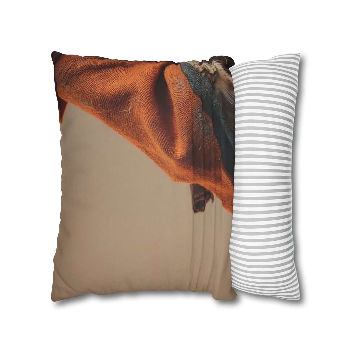 Wise Owl Scholar Faux Suede Square Pillowcase – Rusty Robe and Cross Pendant