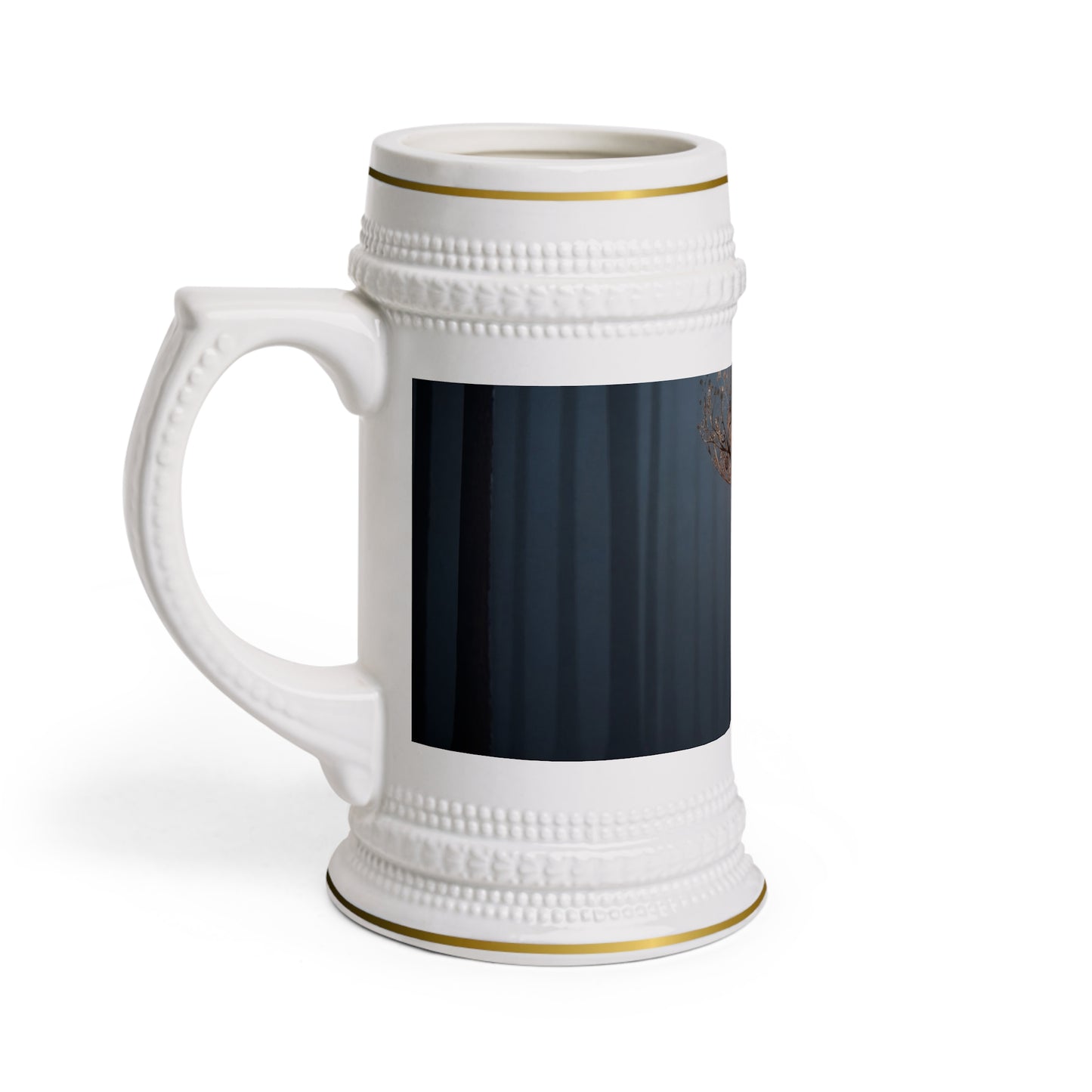 Gear-Hearted Stag Stein Mug – Clockwork Forest Guardian Ceramic Steiner