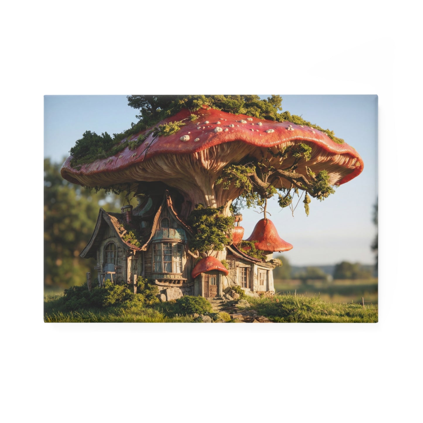 Mushroom Cottage Button Magnet, Rectangle (1 & 10 pcs) – Forest Floor Sanctuary