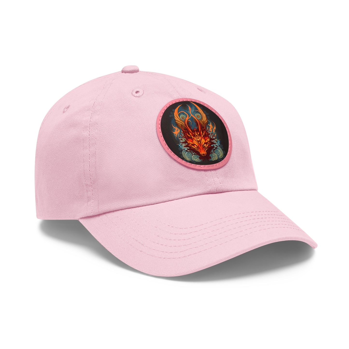 tshirt design, nine-tailed fox - Dad Hat with Leather Patch (Round)