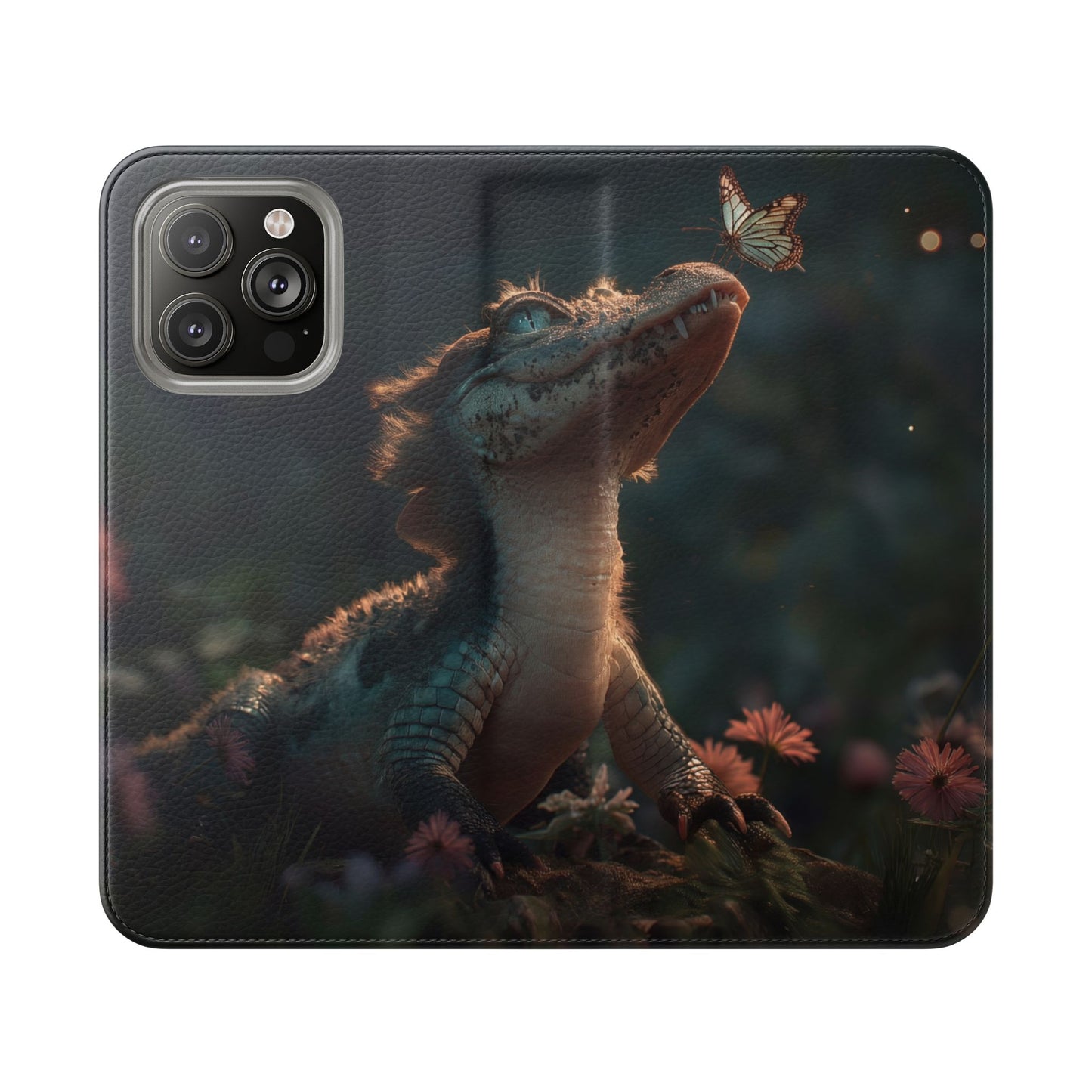 Crocodile Butterfly Flip Cases – Tender Guardian with Moth Companion