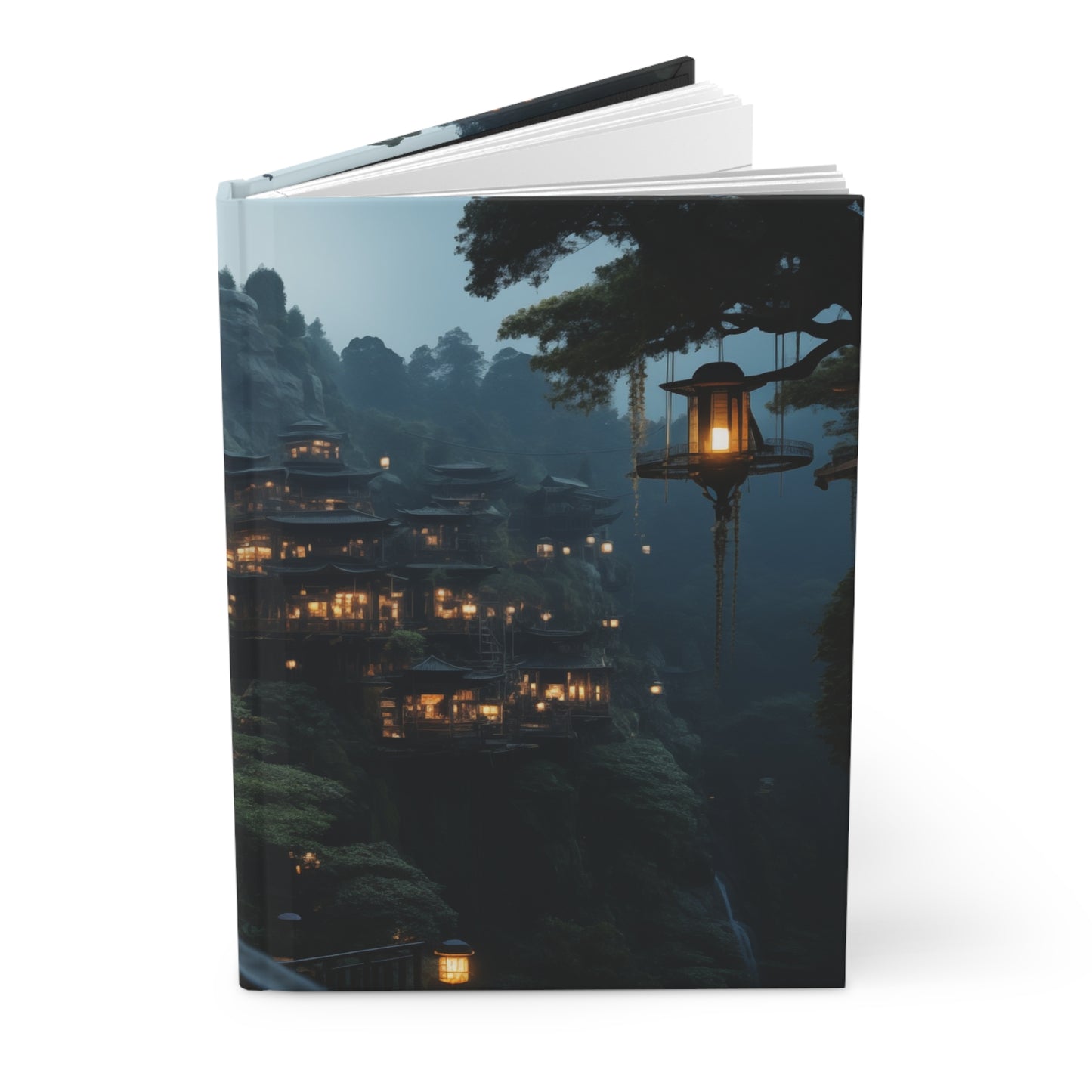 Misty Mountain Village Lanterns - Hardcover Journal