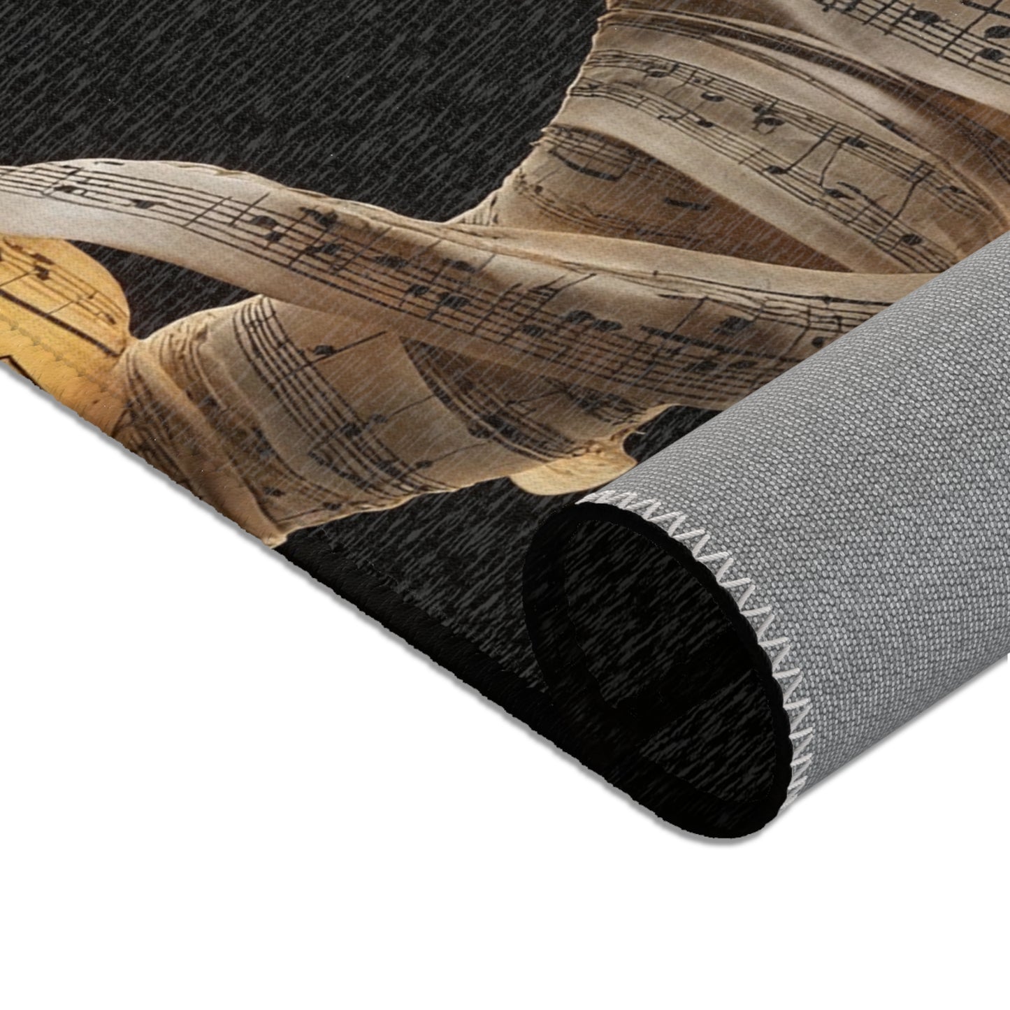 Melodic Muse Area Rug – Whirling Symphony in Golden Notes