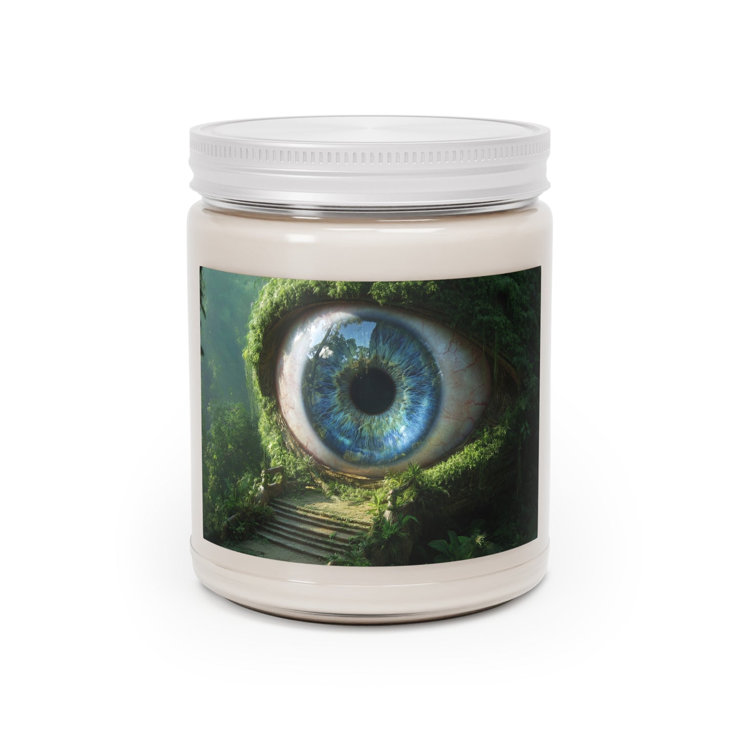 Guardian Eye of the Verdant Grove Scented Soy Candles with White Lid, 9oz – Watchful Forest Serenity