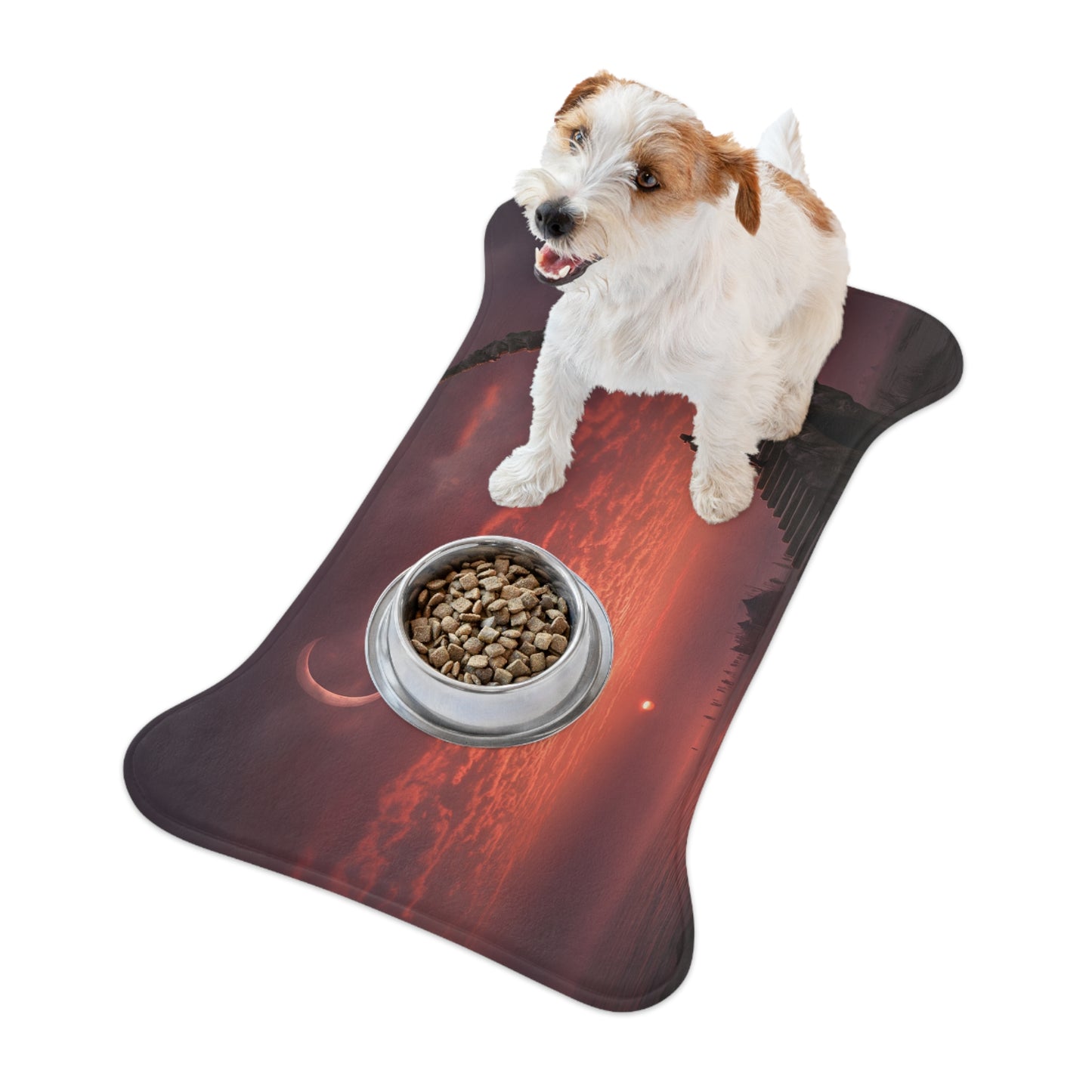 Twilight Staircase Pet Feeding Mats – Mossy Steps to the Horizon