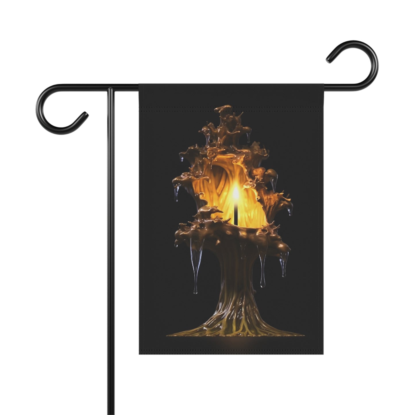 a dripping melted candle in a shape of a oak tree , glowing from the inside, mystical - Garden & House Banner