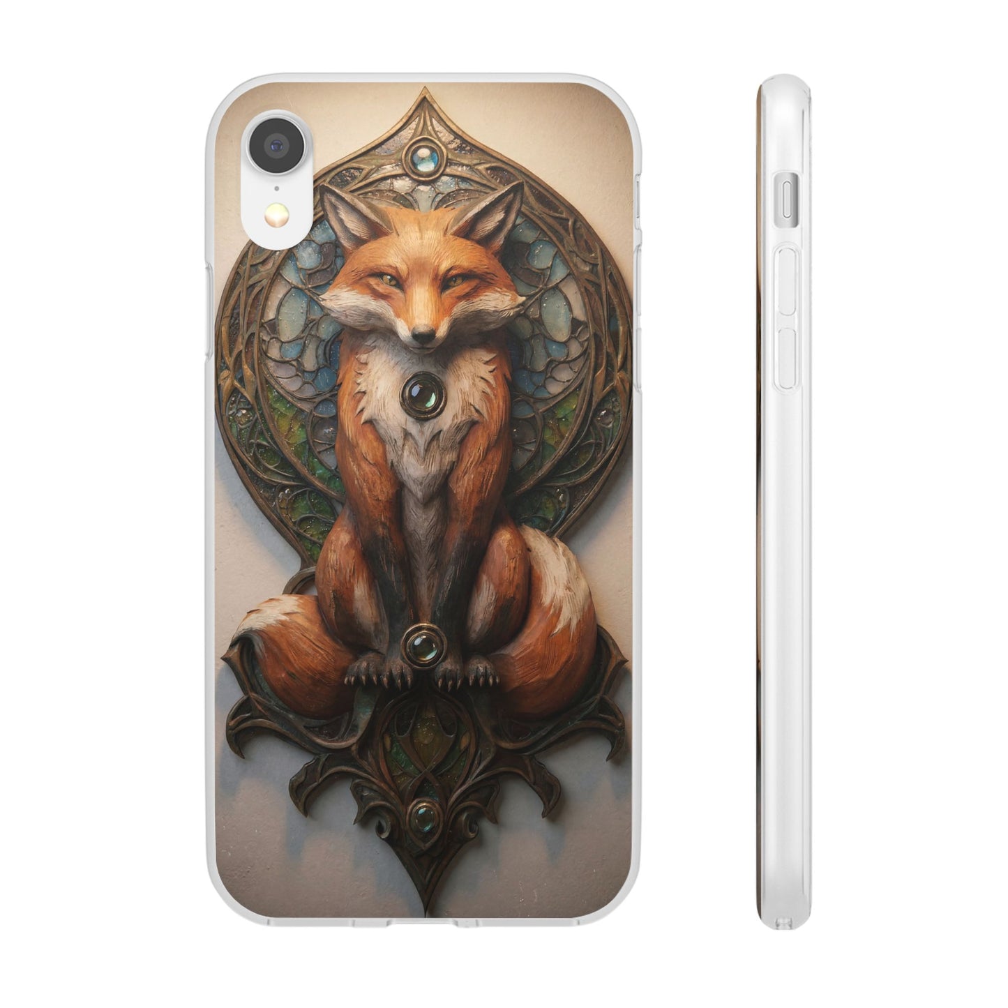Fox Sentinel Flexi Cases – Amber Glow Through Stained Glass