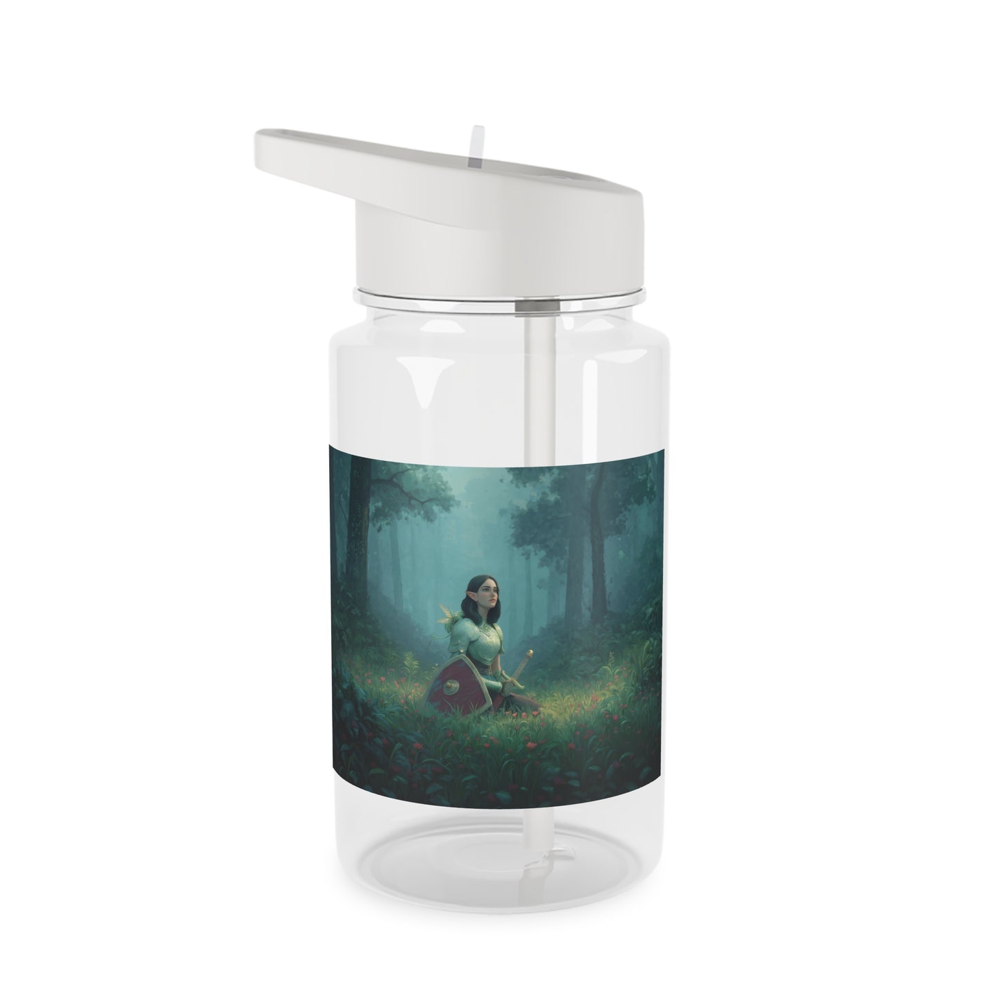 Forest Guardian Sentinel Tritan Water Bottle – Emerald Knight at Rest