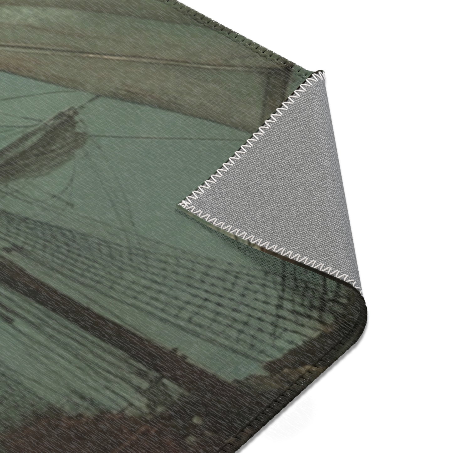 Leviathan’s Wrath Area Rug – Storm-Tossed Galleon Under Crimson Skies