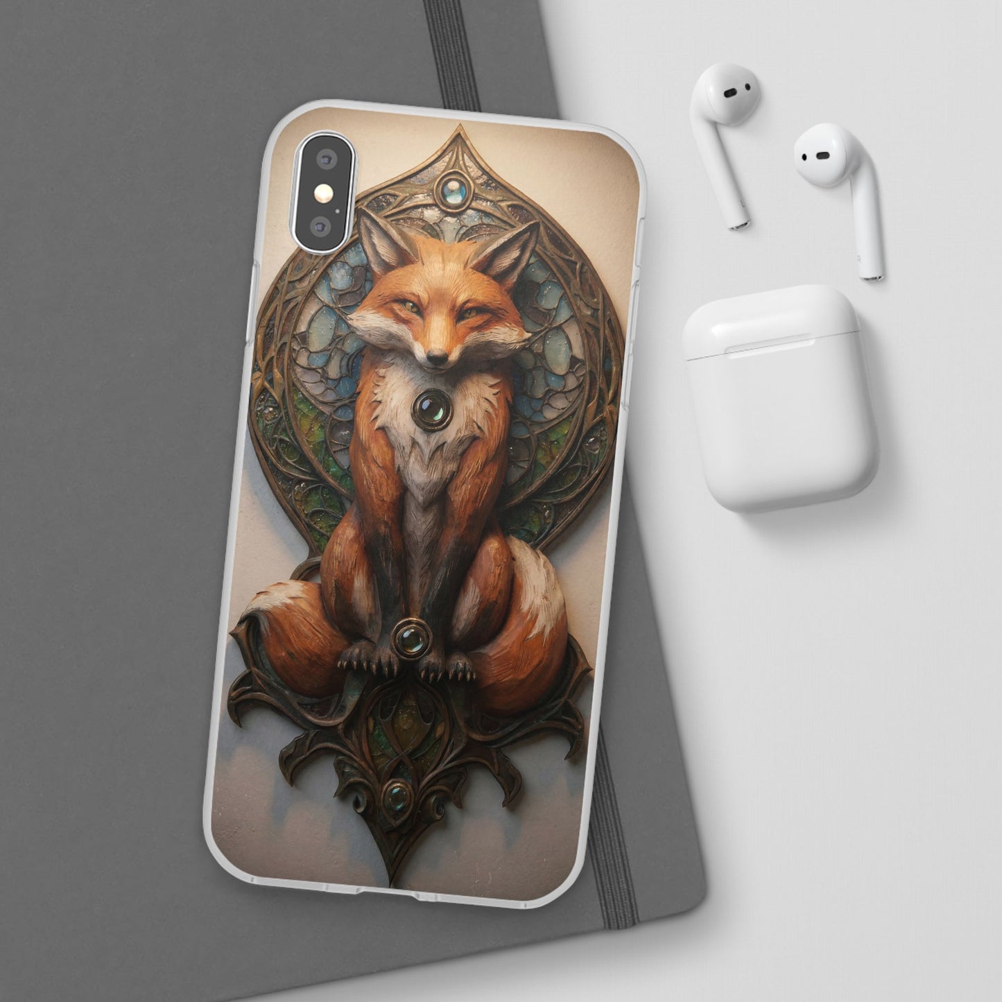 Fox Sentinel Flexi Cases – Amber Glow Through Stained Glass