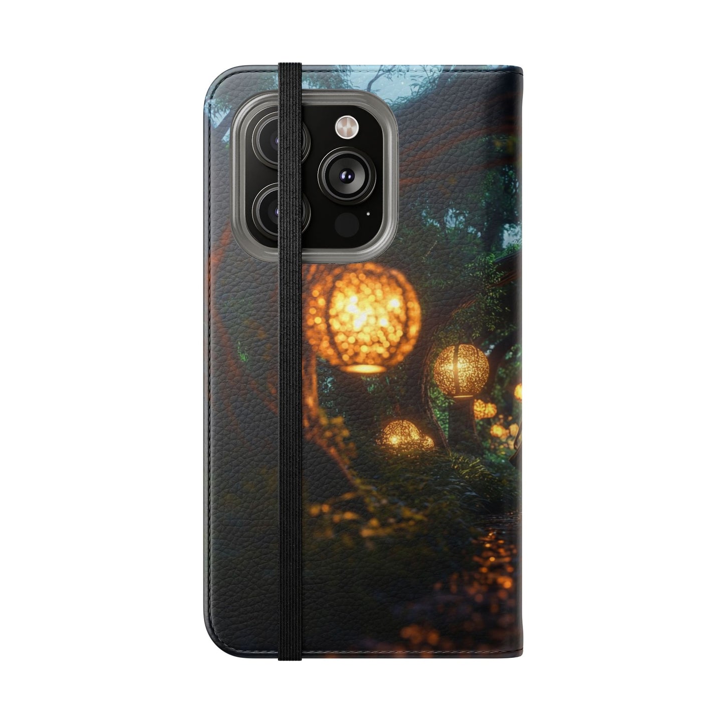 Lantern Archway Flip Cases – Girl Walking Through Forest Tunnel Art Case