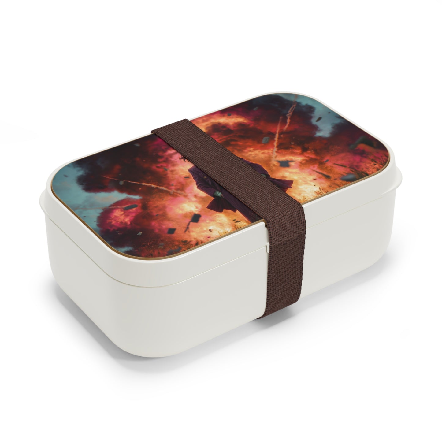 Mad Inventor Amidst Crimson Explosion Bento Lunch Box – Unapologetic Chaos Theory