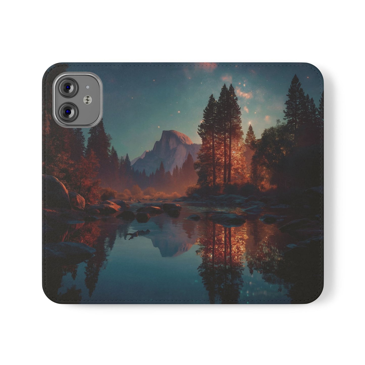 Starlit Valley Flip Cases – Twilight River and Half Dome Reflections