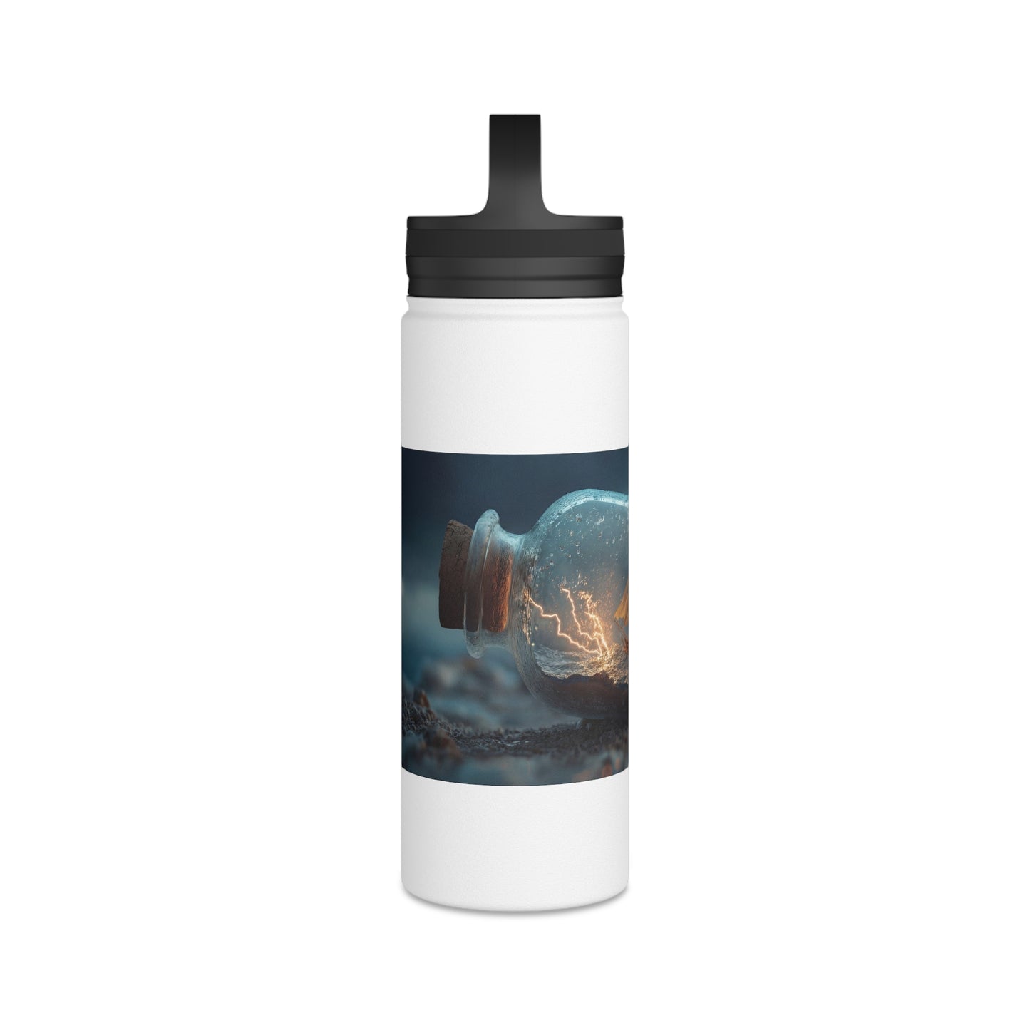 Stormbound Galleon Water Bottle – Handle Lid – Sea in a Bottle Dreamscape