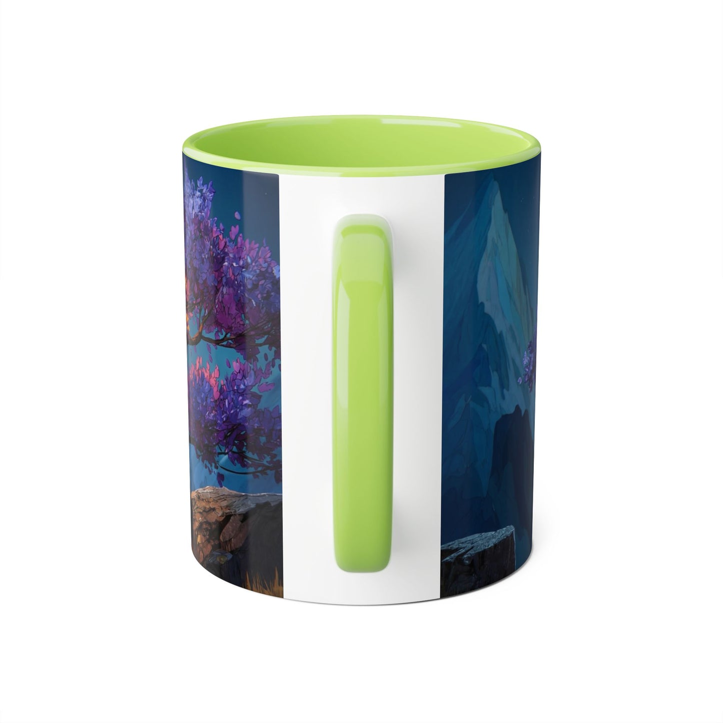 Twilight Bloom Accent Mugs, 11oz – Starlit Canopy & Golden Sunlight
