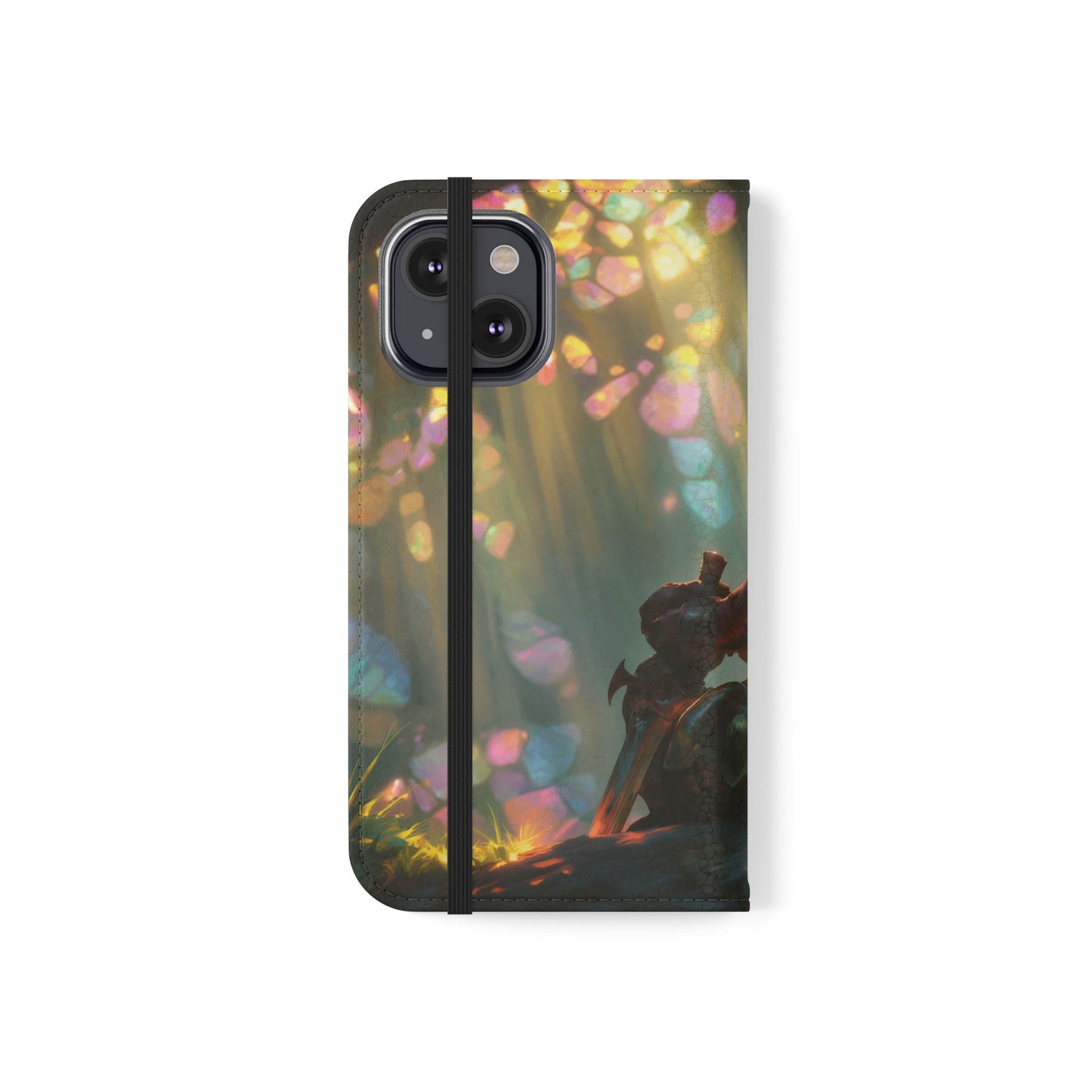 Crystal Grove Sentinel Flip Cases – Iridescent Forest Dawn Guardian