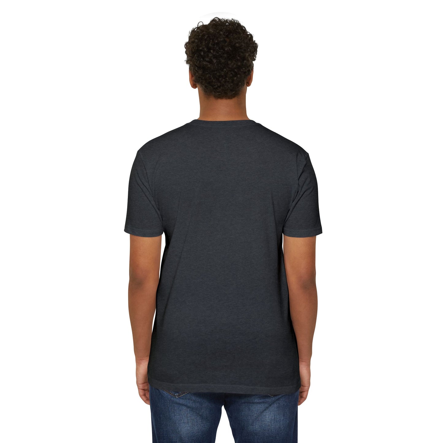 Gaze of the Lone Wolf Unisex CVC Jersey T-shirt – Amber Light Sentinel Portrait