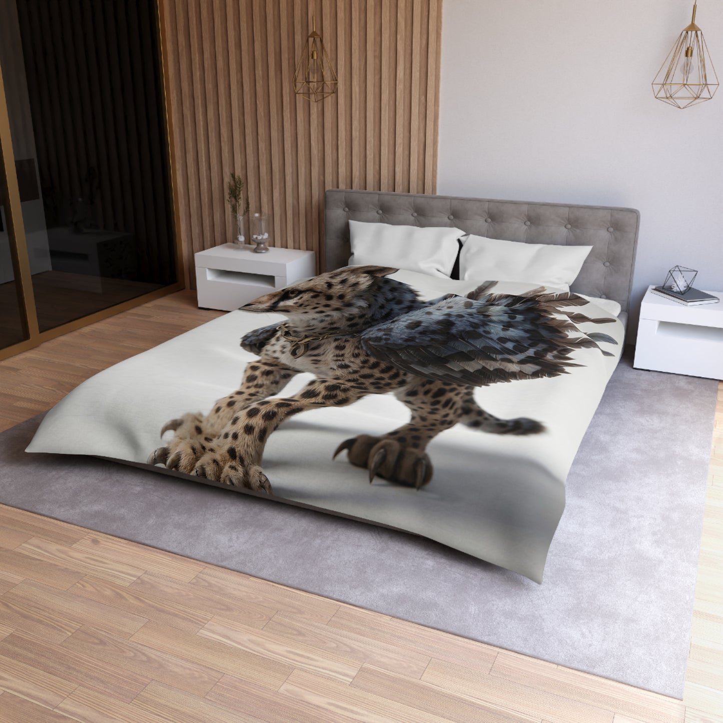 Winged Cheetah Microfiber Duvet Cover – Silent Sky Guardian