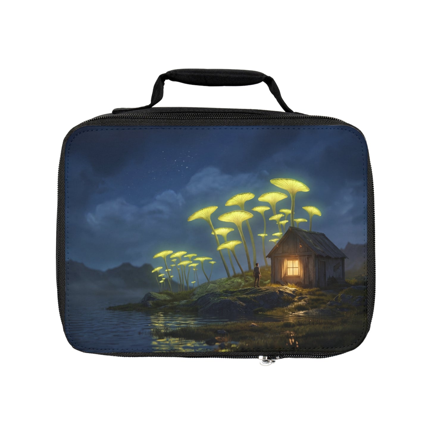 Luminescent Mushroom Cottage Lunch Bag – Night Watcher’s Quiet Refuge
