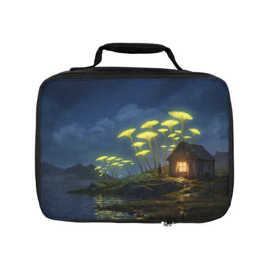 Luminescent Mushroom Cottage Lunch Bag – Night Watcher’s Quiet Refuge