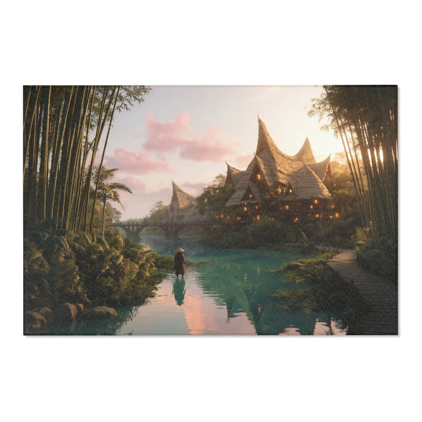 Bamboo River Village Rug – Golden Twilight Serenity