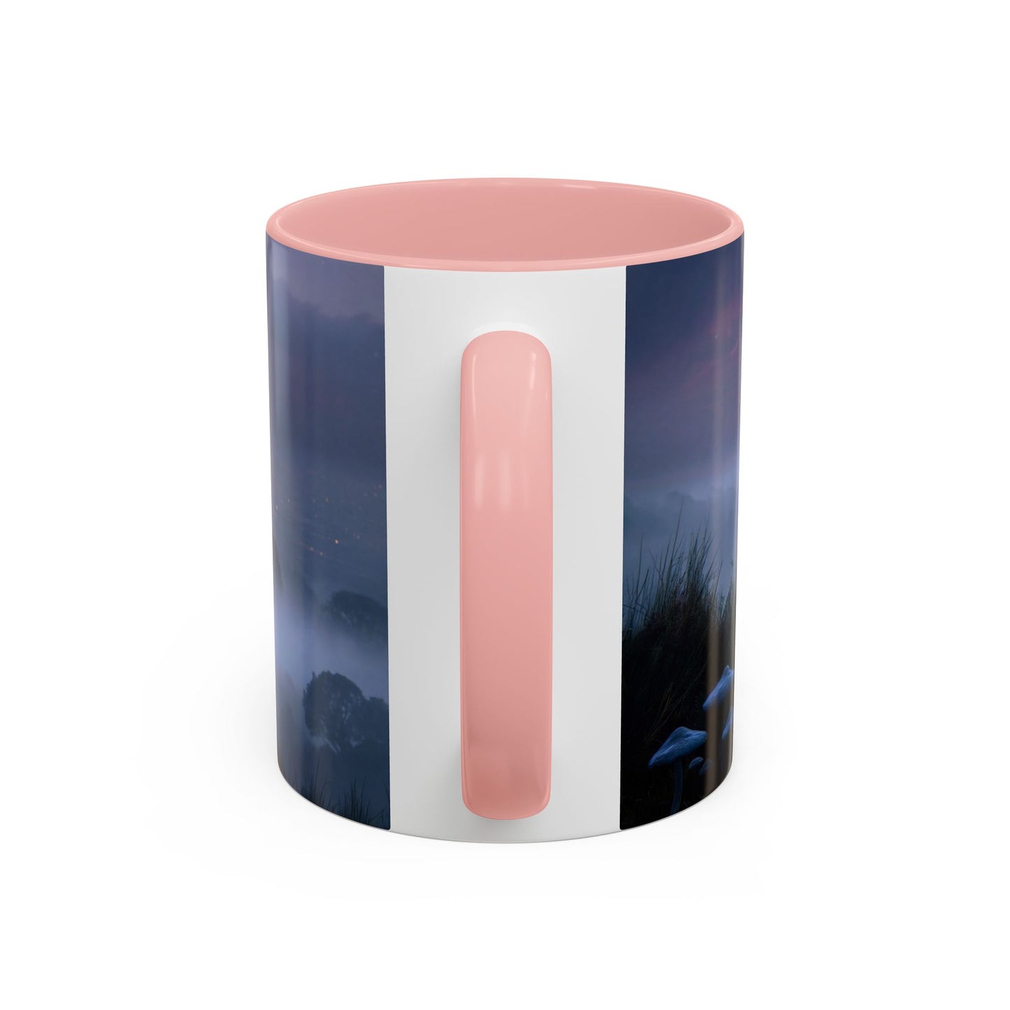 Moonlit Mycophile Accent Coffee Mug (11, 15oz) – Twilight Guardian of the Fungal Peaks