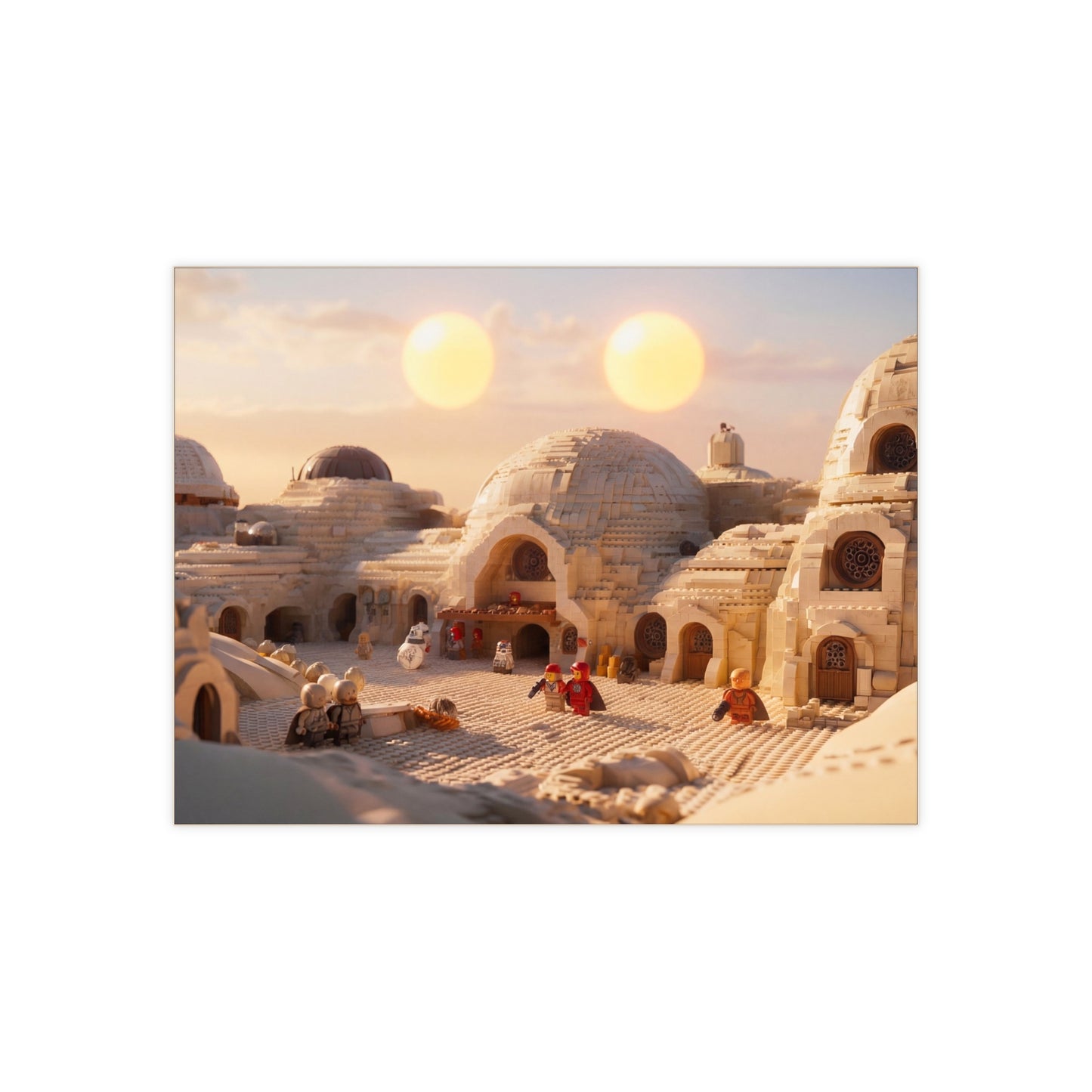 LEGO Tatooine Settlement Ceramic Photo Tile – Sunset on the Sand Dunes