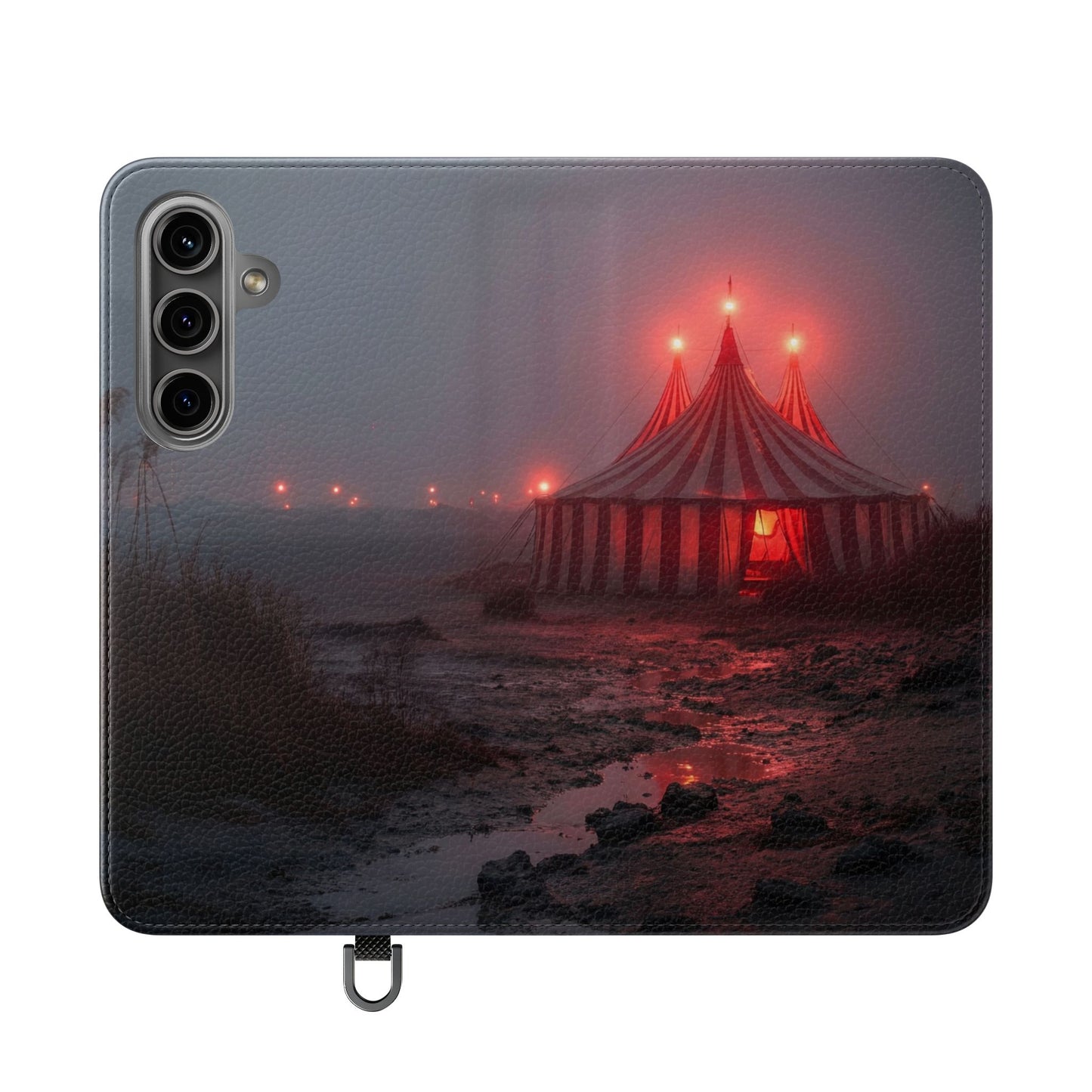 Crimson Circus Tent Flip Cases – Misty Coastside Lantern Scene