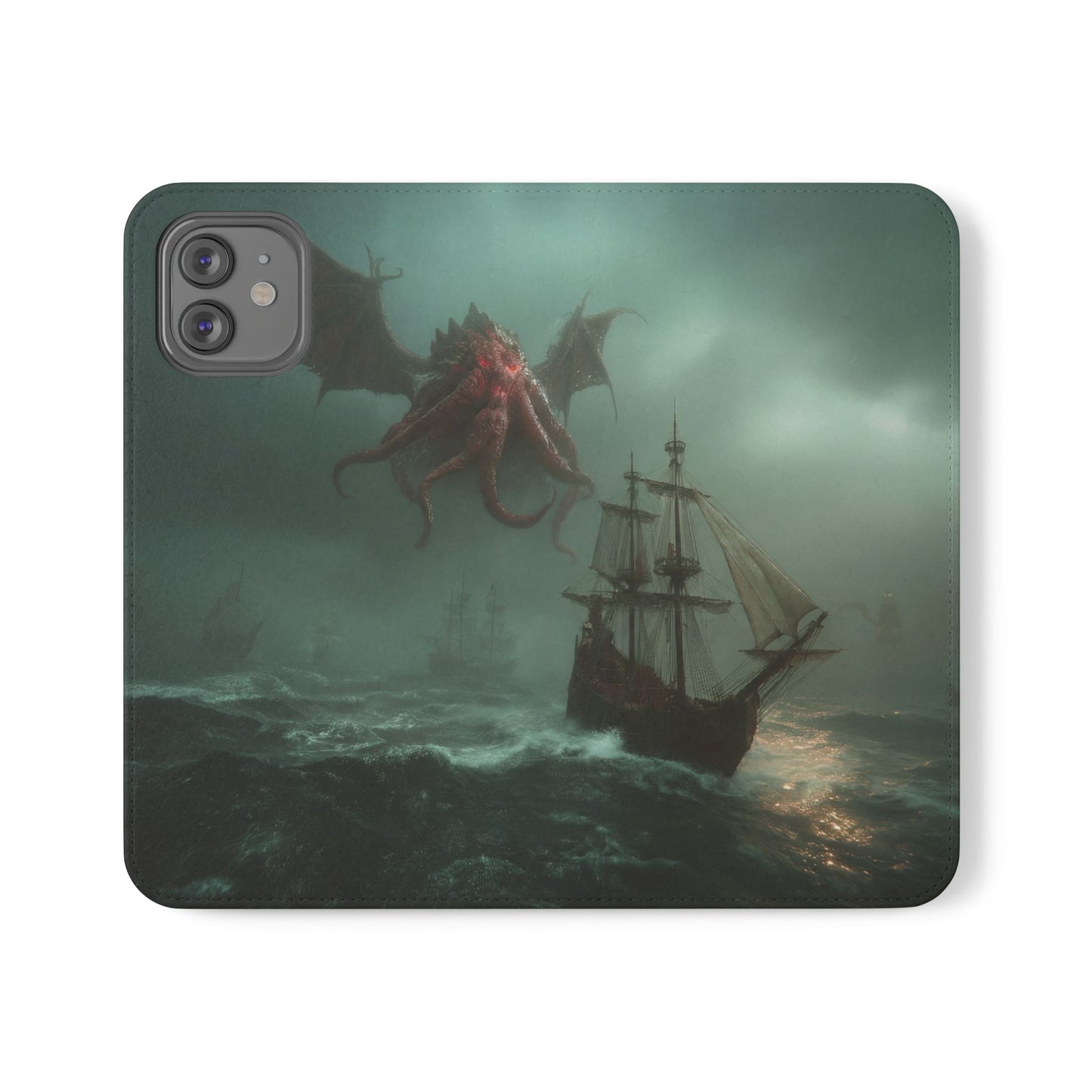 Leviathan Dragon Flip Cases – Crimson Sentinel at Sea