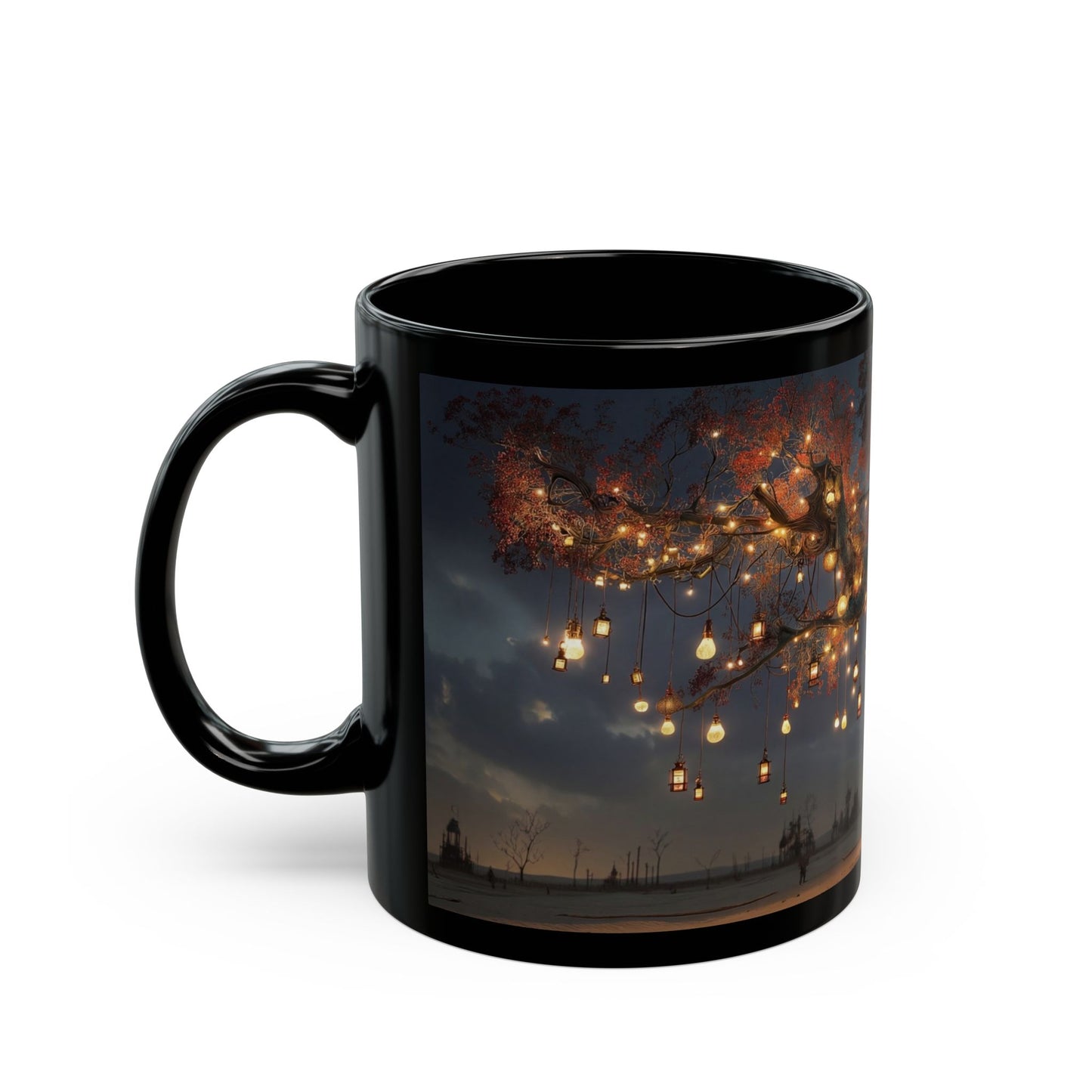 Luminous Wandering Tree Mug – Desert Oasis Nightscape
