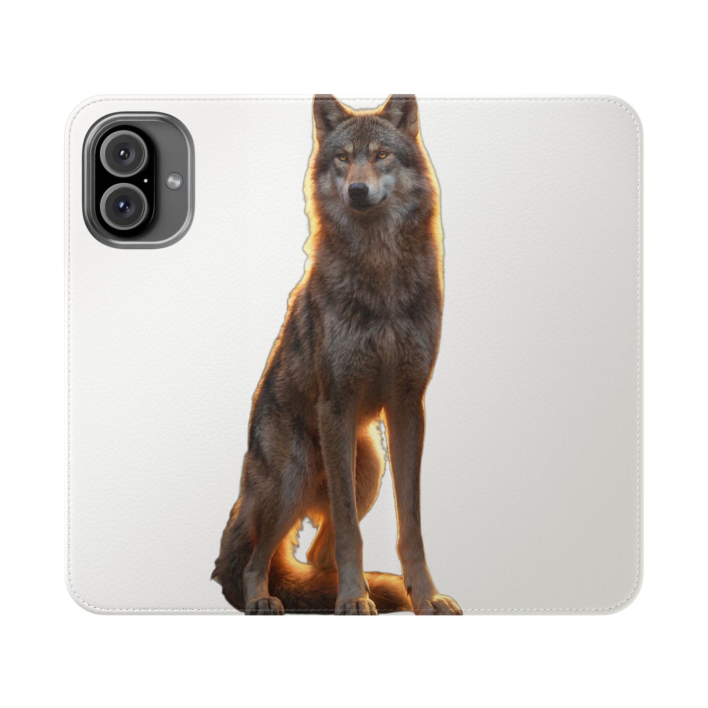 Sunlit Wolf Flip Cases – Golden Hour Sentinel Portrait