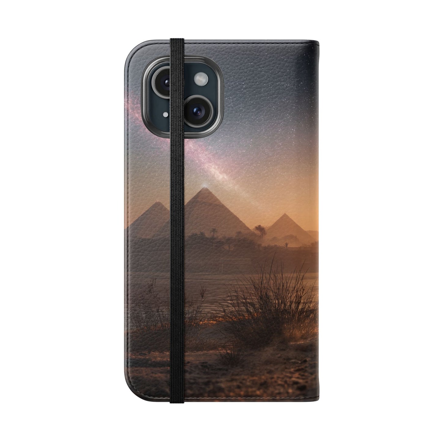 Pharaoh Cats Flip Cases – Starry Nile Guardians on the Bank