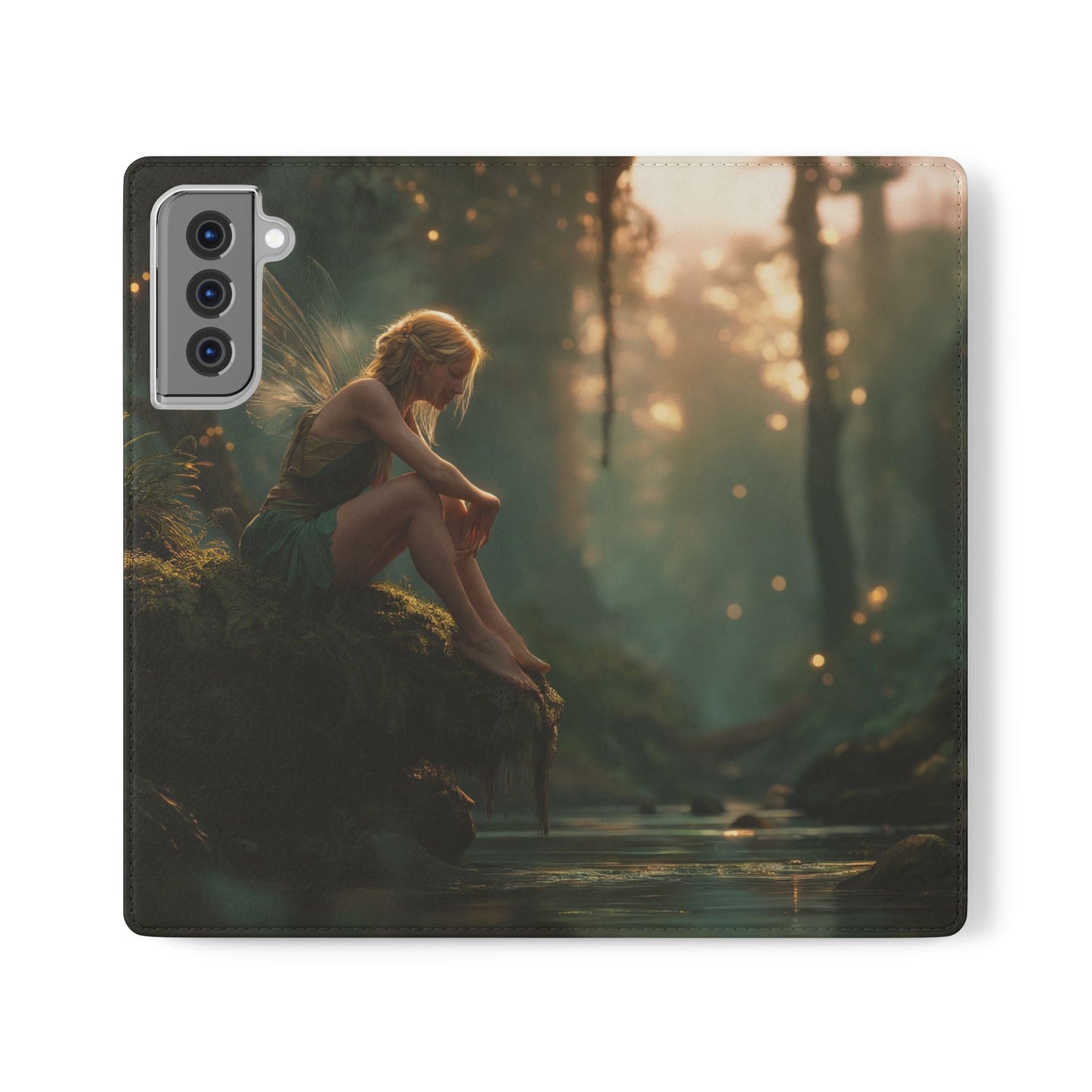 Mossy Bank Fairy Flip Cases – Golden Hour Sentinel Portrait