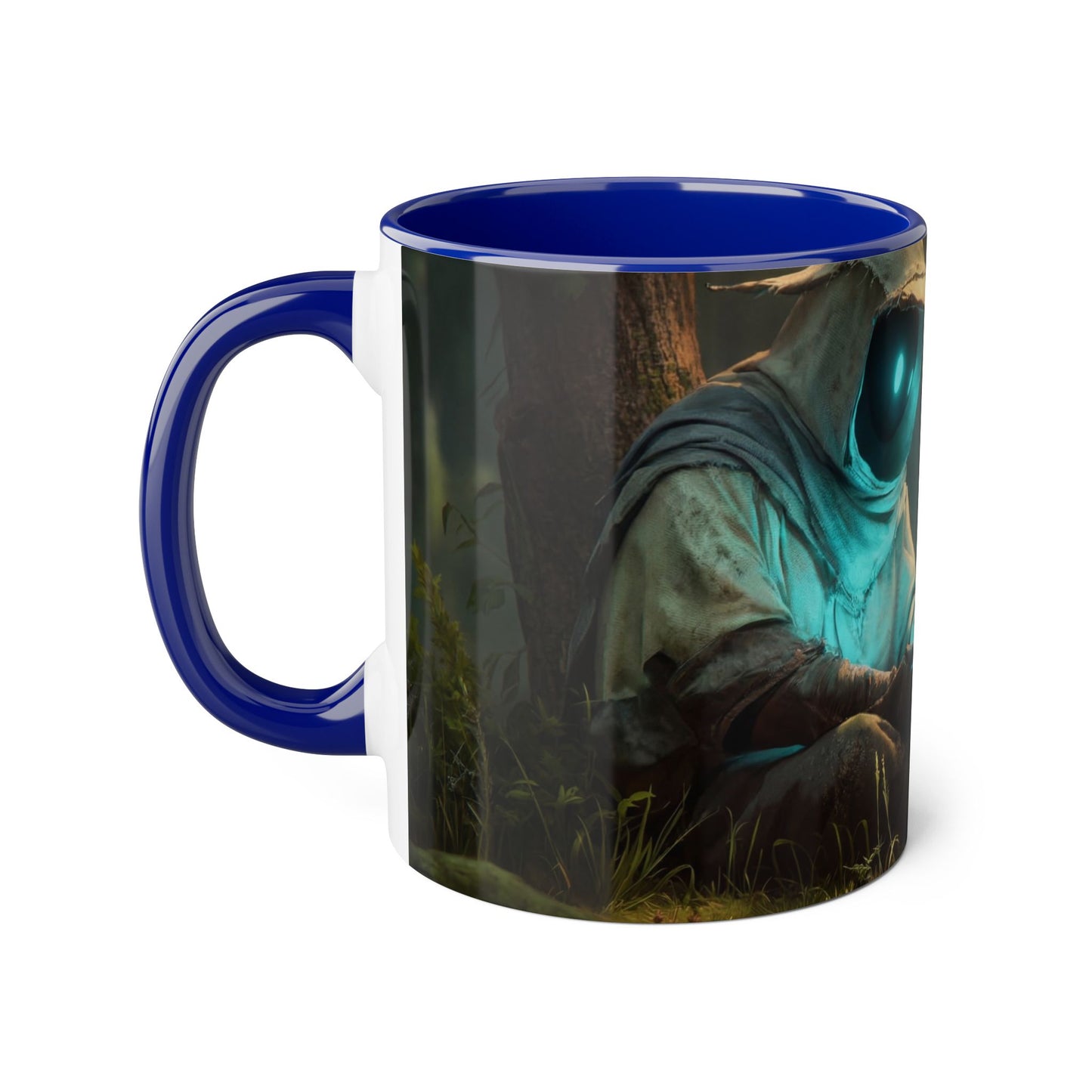 Hooded Guardian Accent Mugs, 11oz – Bioluminescent Forest Keeper