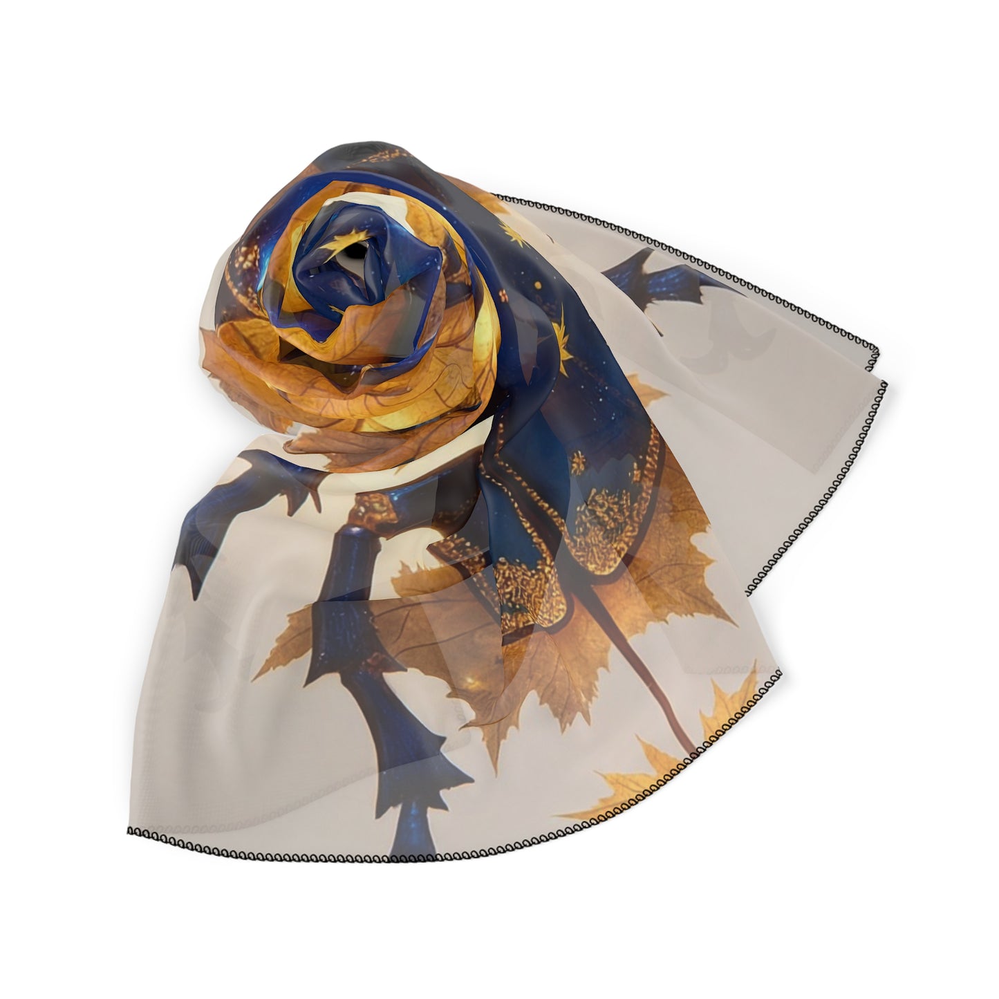 Celestial Beetle Poly Scarf – Midnight Blue Starry Wingscape