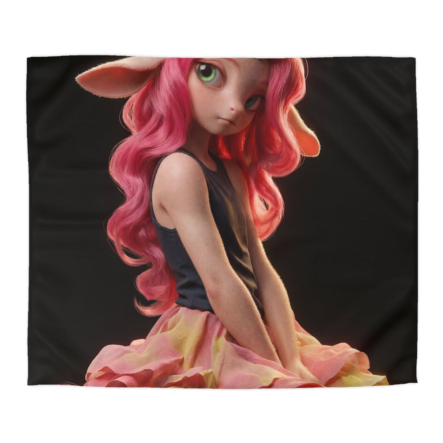 Pink Unicorn Girl Microfiber Duvet Cover – Soft Glow in Your Sleep Sanctuary