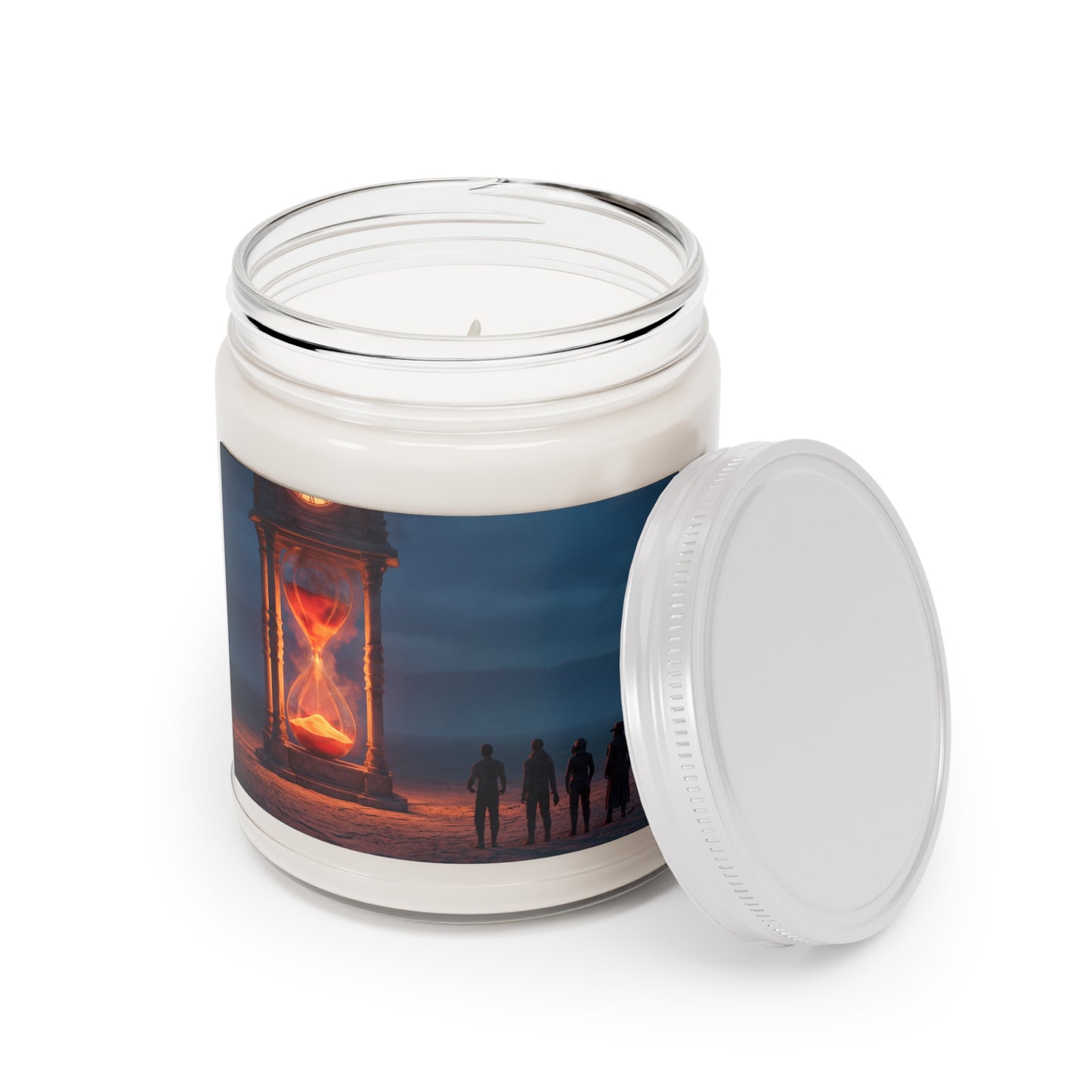 Hourglass Monument Scented Soy Candles with White Lid, 9oz – Glowing Sands of Time