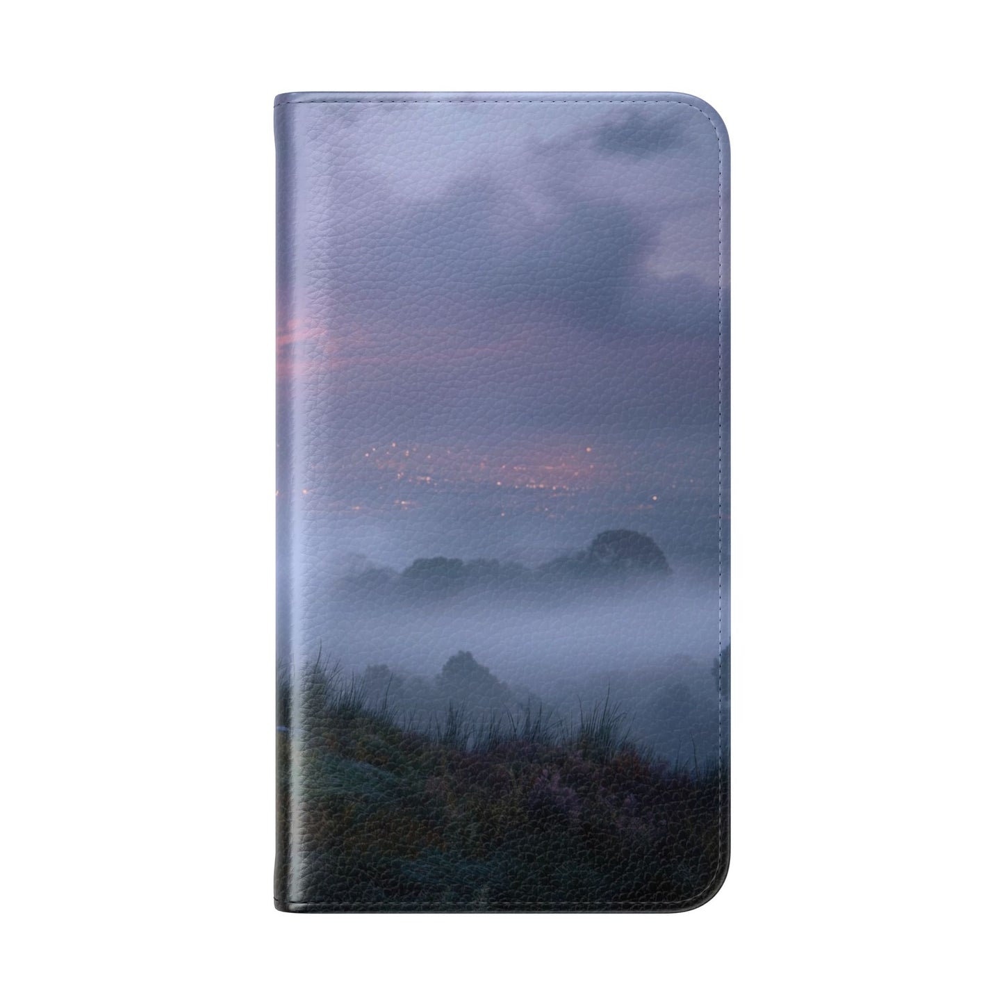 Misty Hilltop Flip Cases – Red-Haired Wanderer at Twilight