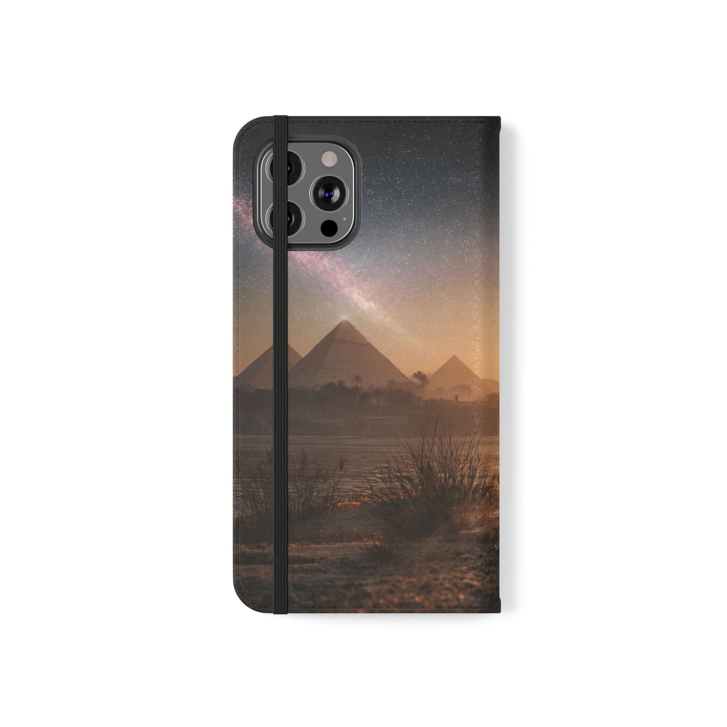Pharaoh Cats Flip Cases – Starry Nile Guardians on the Bank