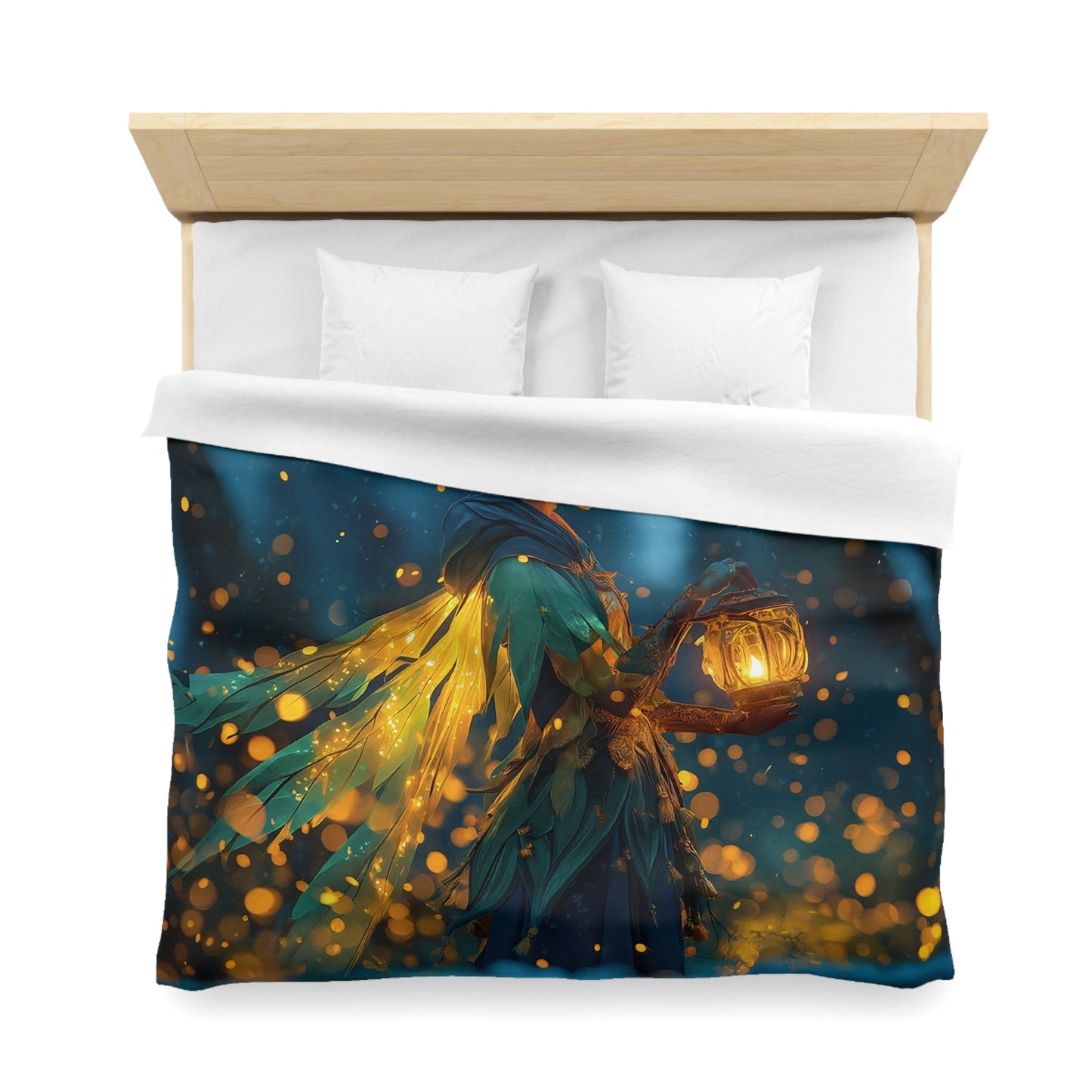 Luminescent Forest Sentinel Microfiber Duvet Cover – Warmth in the Twilight Grove