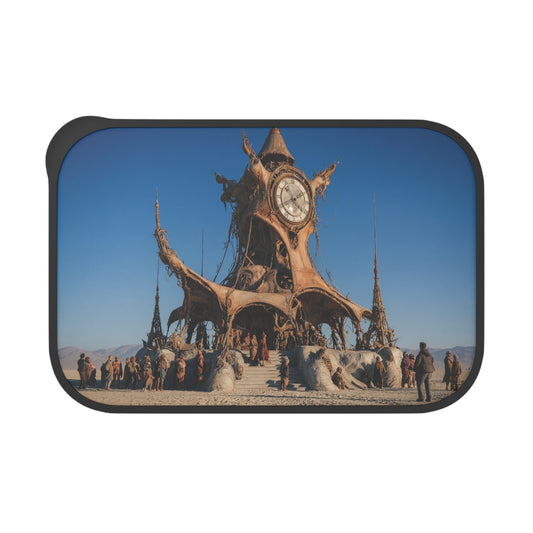 Desert Clocktower Bento Box – Whimsical Timekeeper in the Dunes