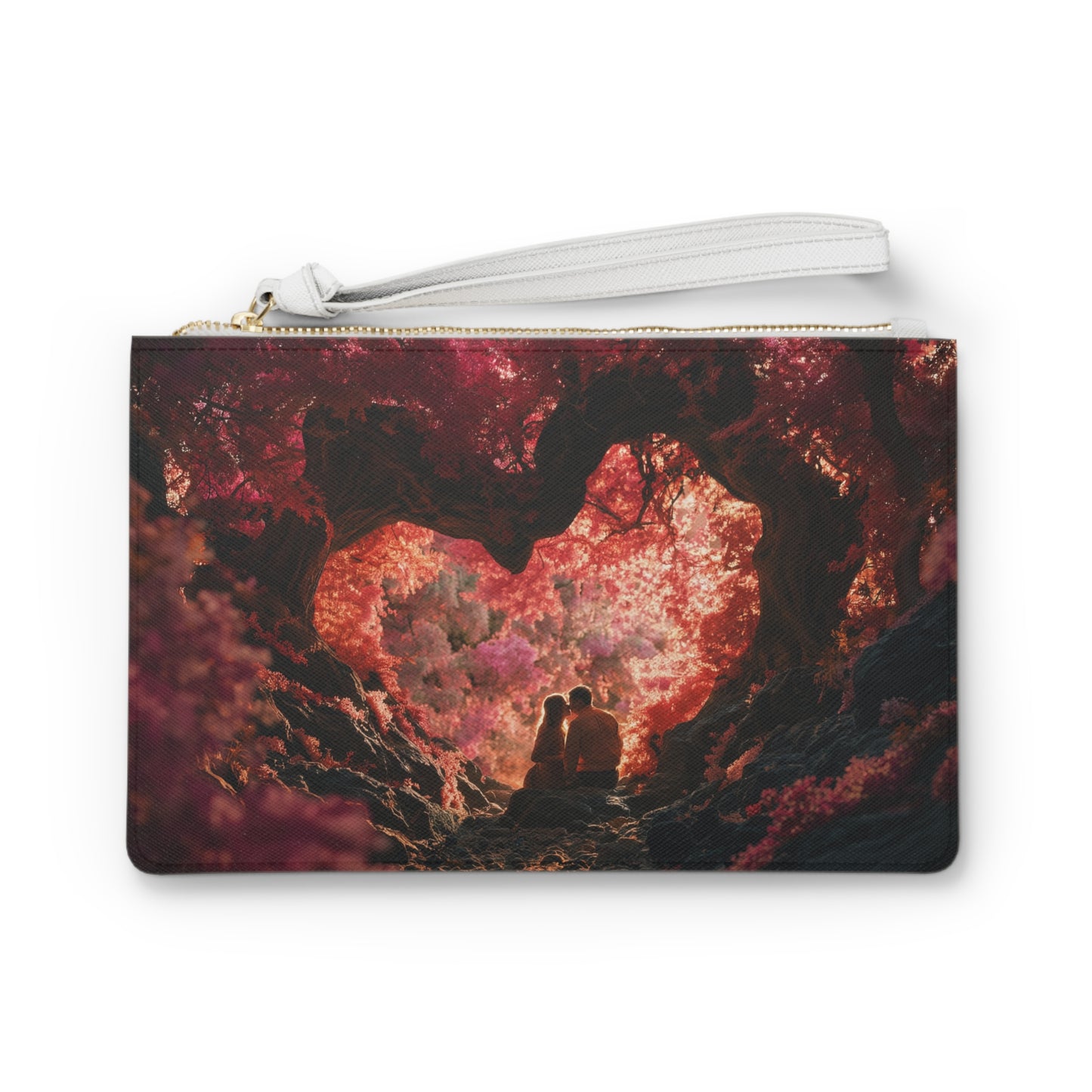 Crimson Canopy Clutch Bag – Whispering Love in the Heartwood Grove