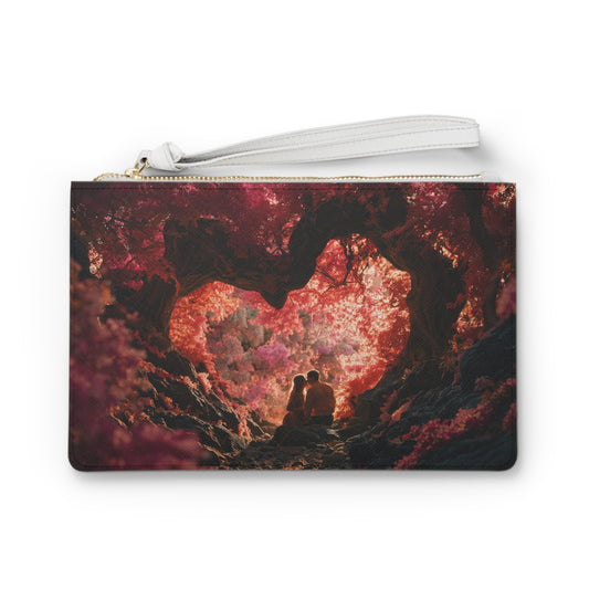 Crimson Canopy Clutch Bag – Whispering Love in the Heartwood Grove
