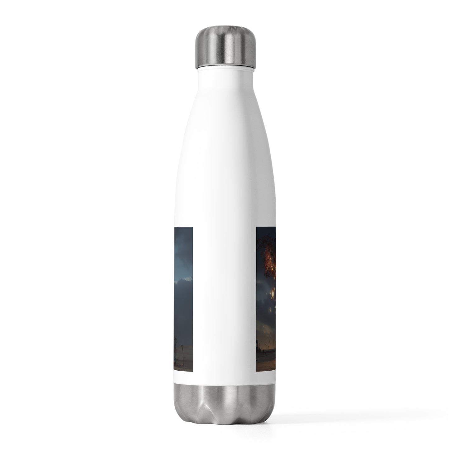 Whispering Lantern Tree 20oz Insulated Bottle – Desert Oasis at Dusk