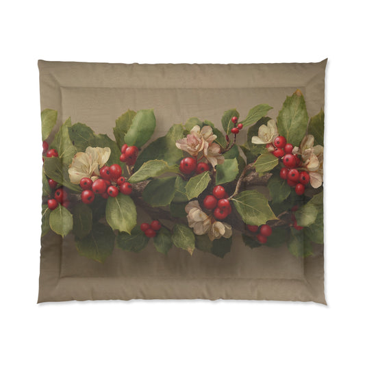 Winter Berries & Blossoms Comforter – Soft Hearthside Garland