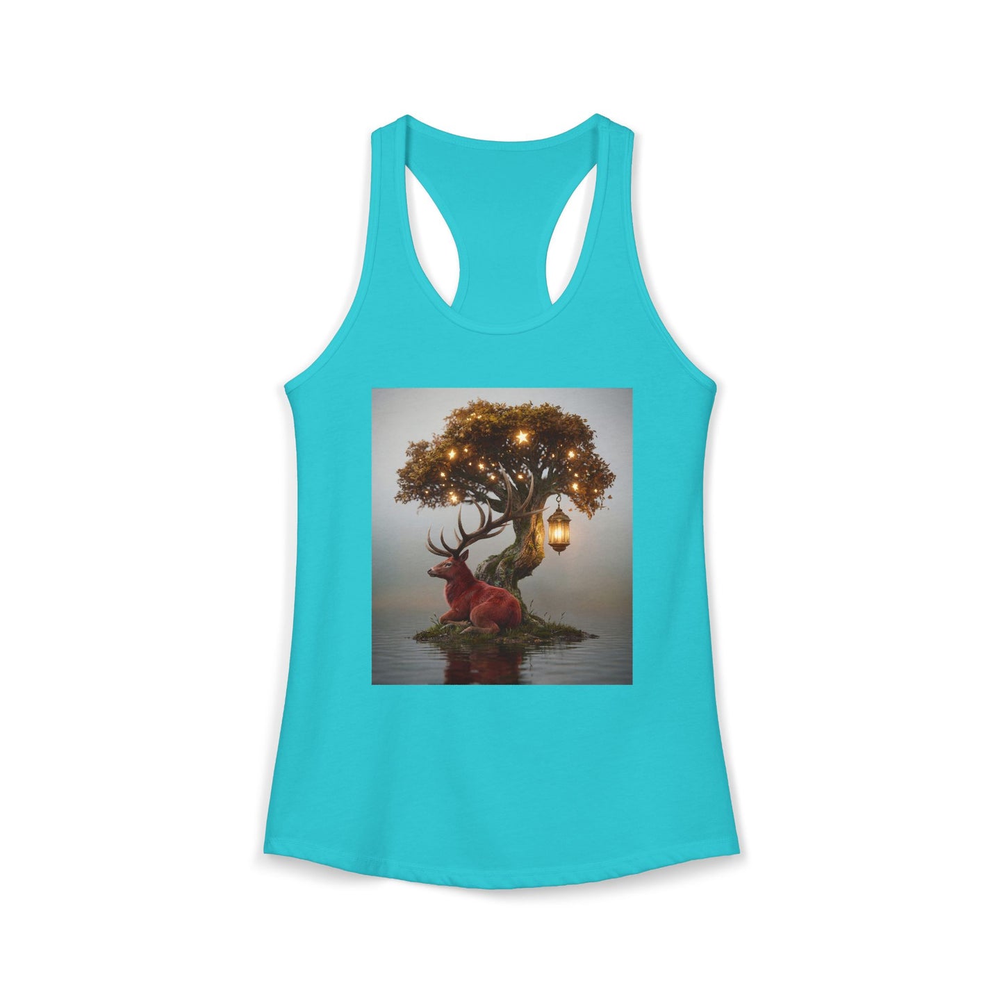 Starlight Stag Women's Ideal Racerback Tank – Misty Grove Guardian Print