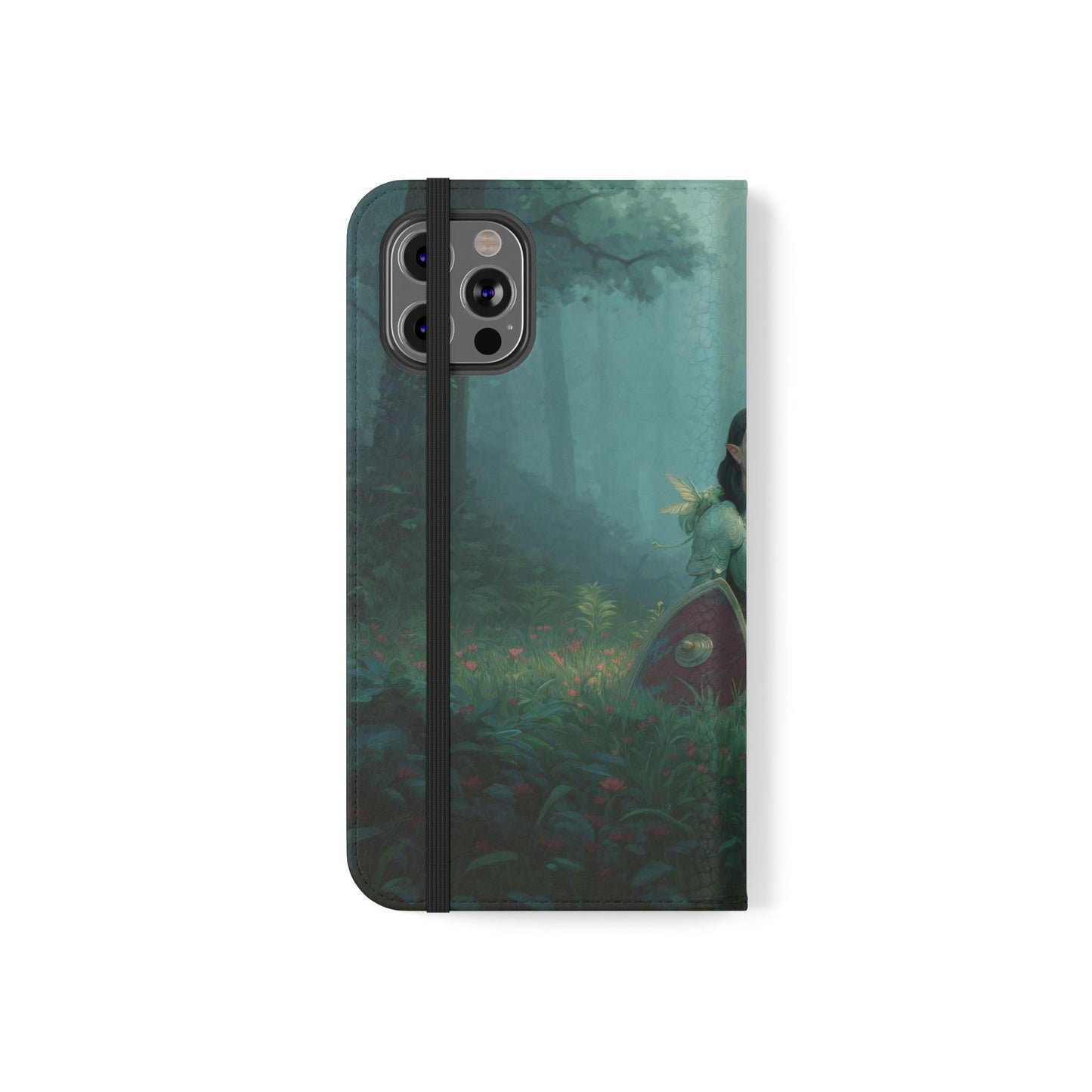 Woodland Sentinel Flip Cases – Green Knight in Misty Grove